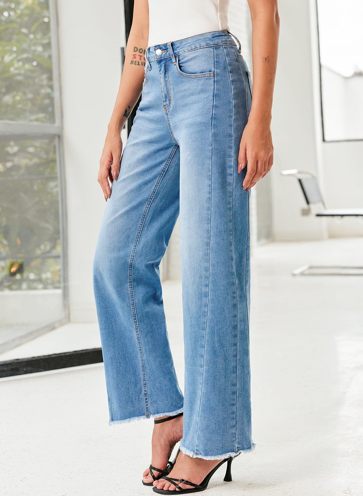 Damen Wide-Leg Jeans – Locker geschnittene High-Waist Jeans