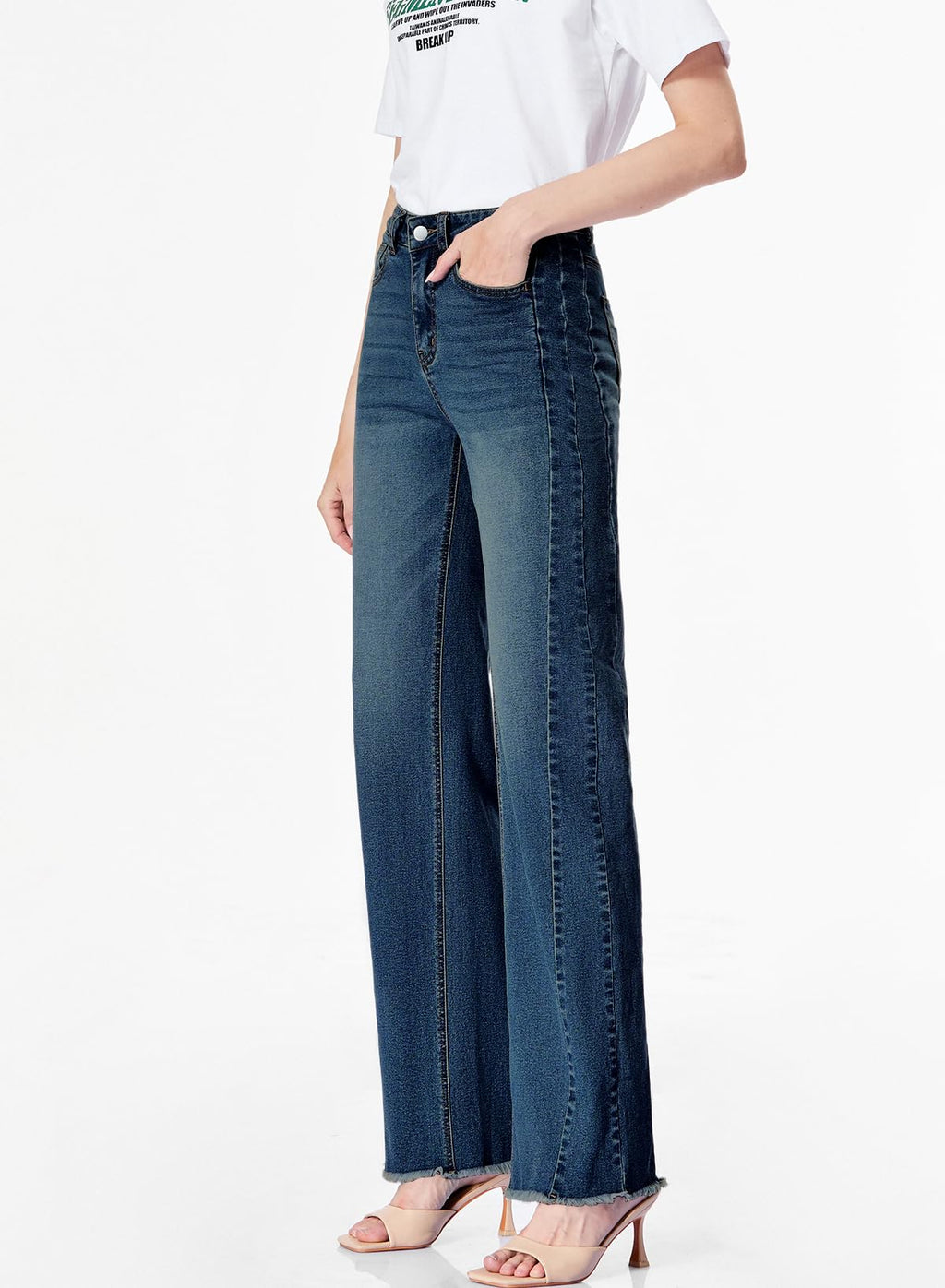 Damen Wide-Leg Jeans – Locker geschnittene High-Waist Jeans