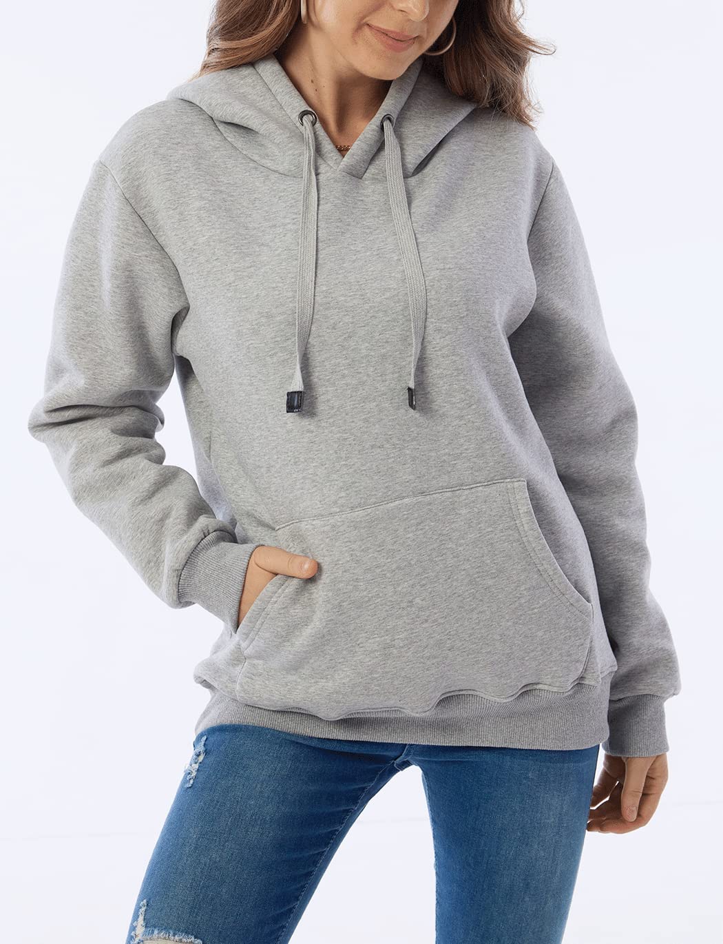 Damen Winter Hoodie mit Sherpa-Futter – Warmer Kapuzenpullover