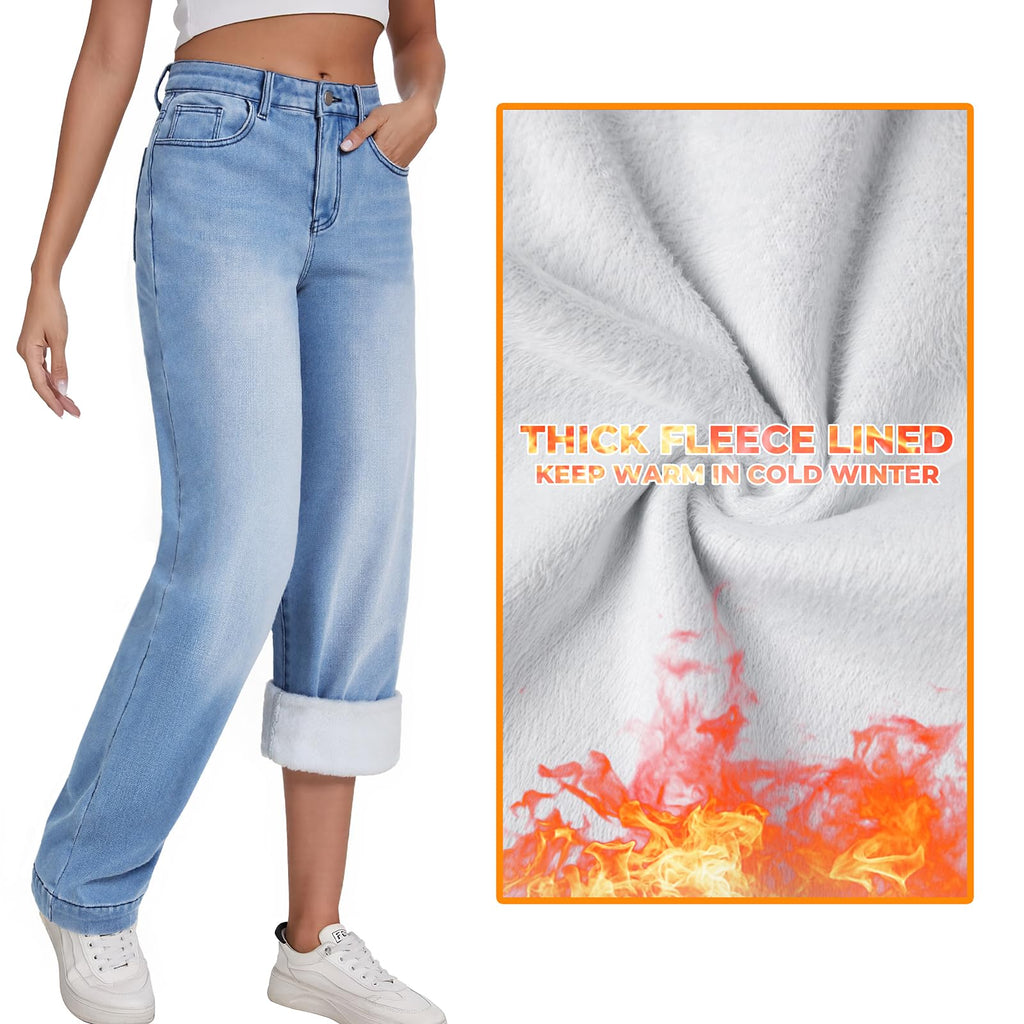 Damen Wide-Leg Jeans – Lässige High-Waist Denim Hose