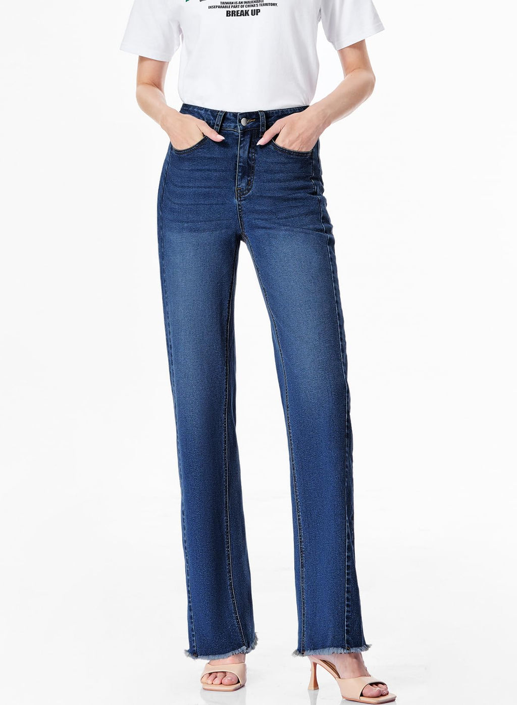 Damen Wide-Leg Jeans – Locker geschnittene High-Waist Jeans