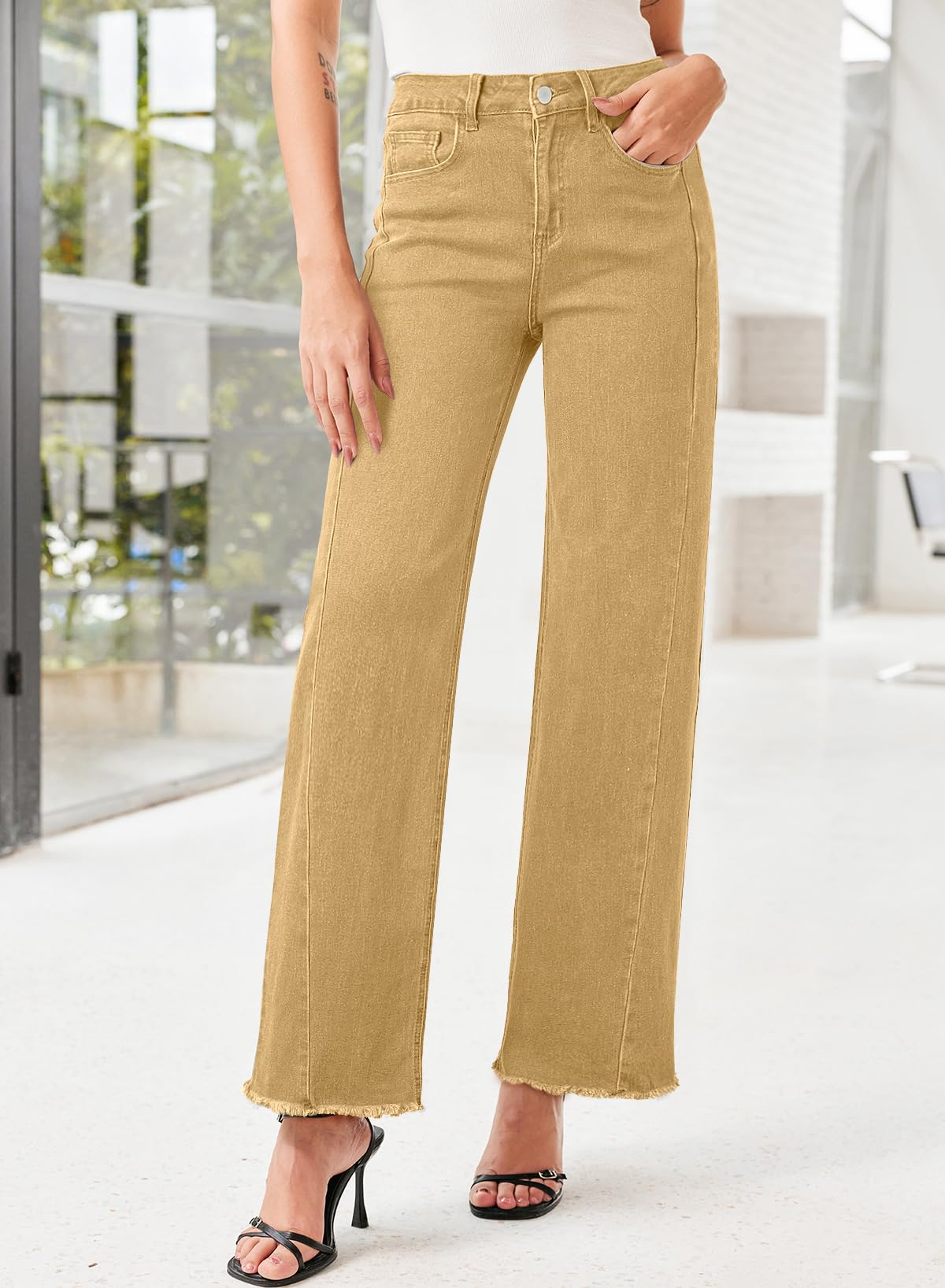 Damen Wide-Leg Jeans – Locker geschnittene High-Waist Jeans