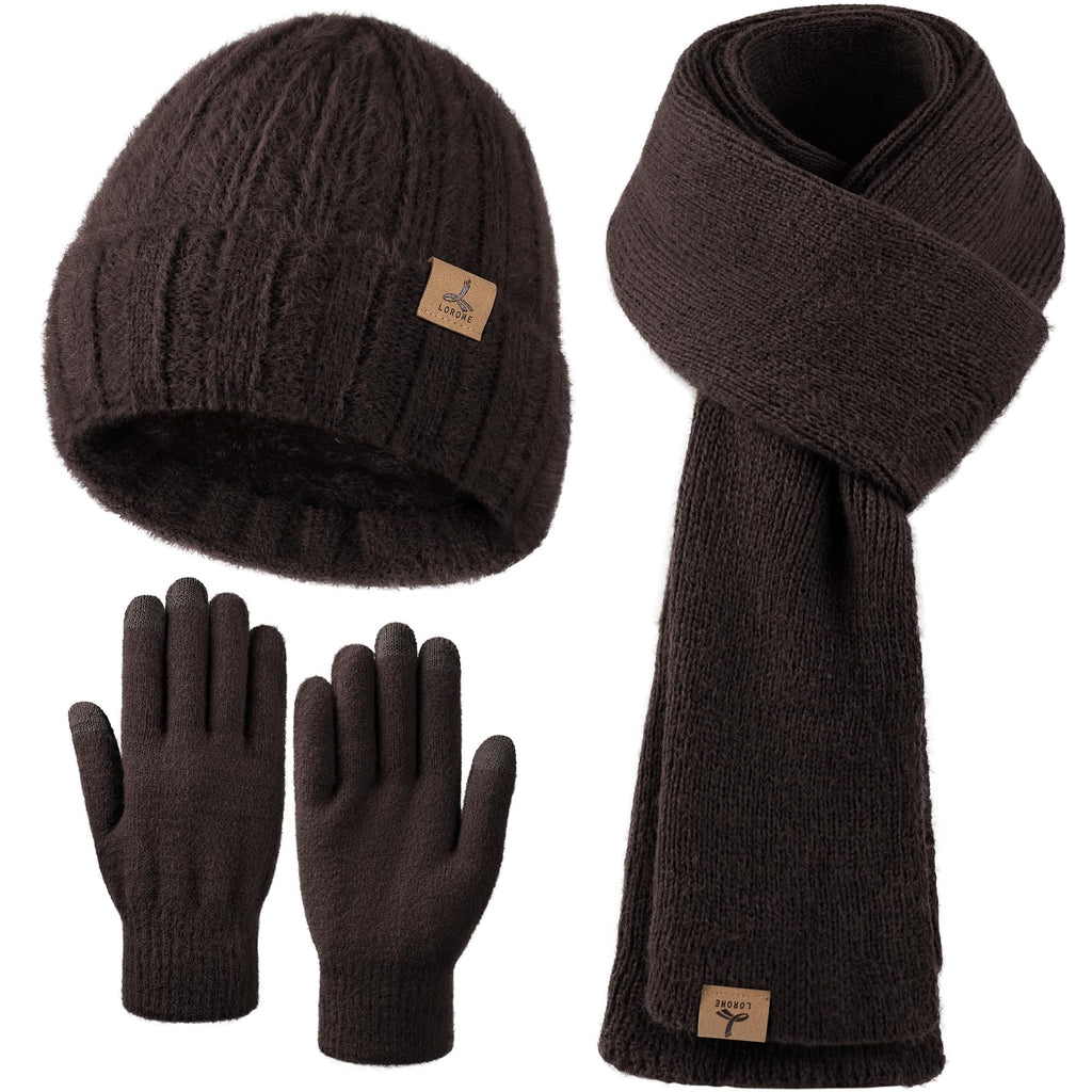 Winter Set für Damen – Mütze, Schal & Touchscreen-Handschuhe
