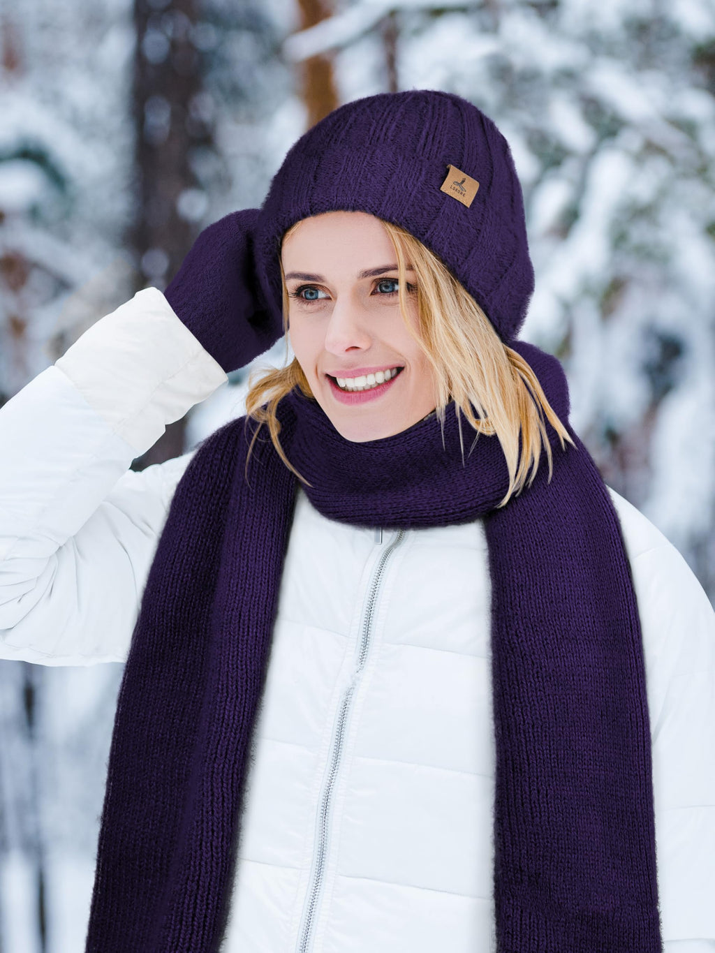 Winter Set für Damen – Mütze, Schal & Touchscreen-Handschuhe