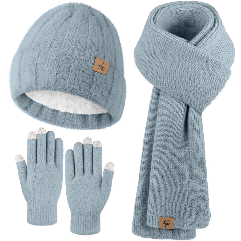 Winter Set für Damen – Mütze, Schal & Touchscreen-Handschuhe