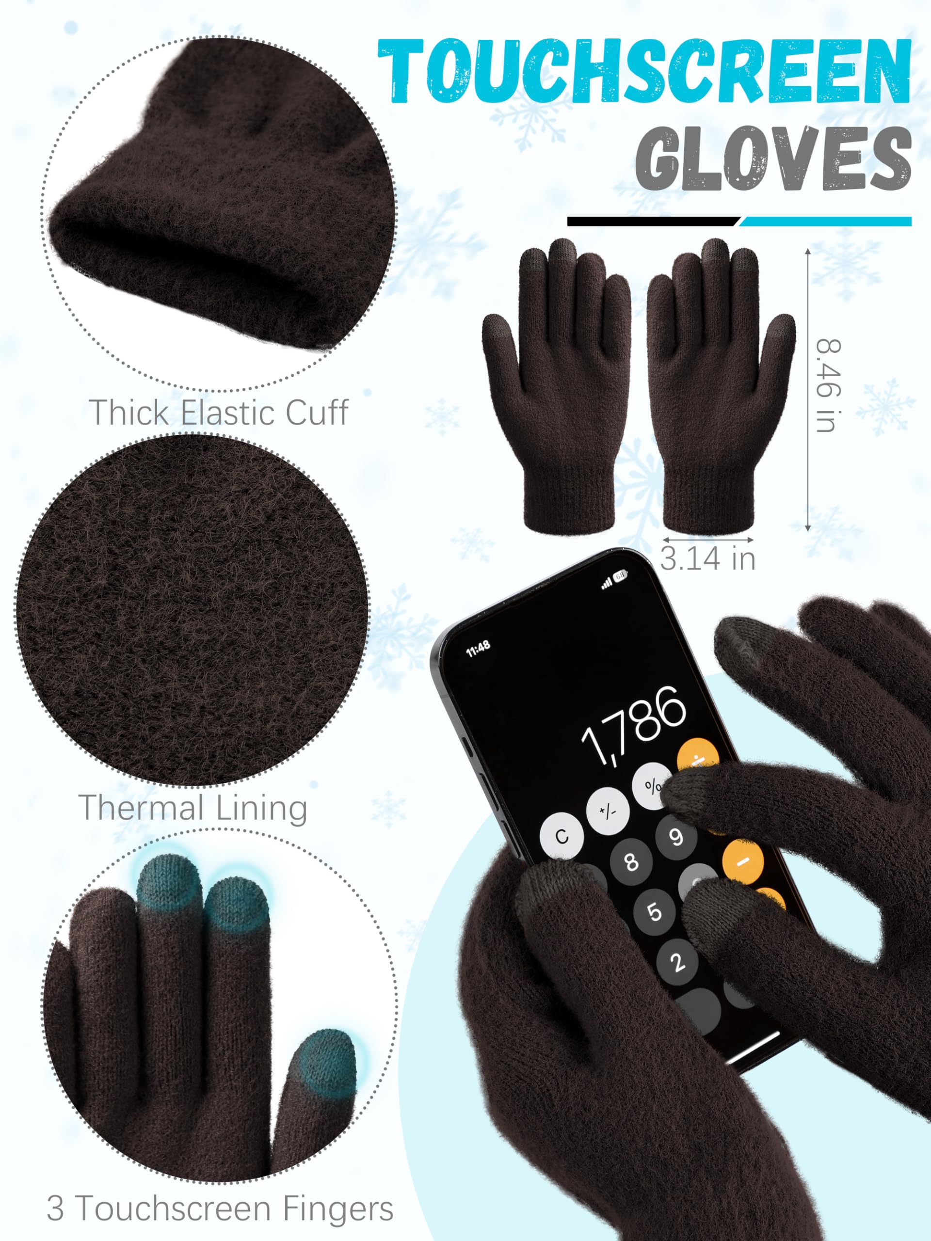 Winter Set für Damen – Mütze, Schal & Touchscreen-Handschuhe