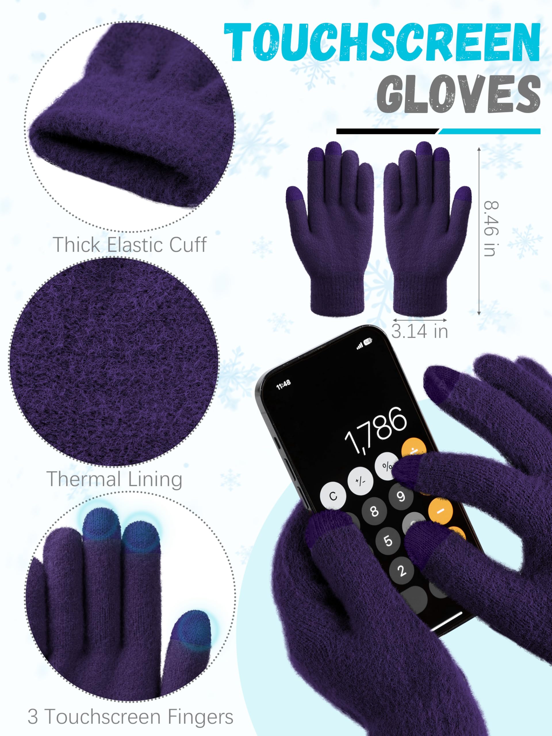 Winter Set für Damen – Mütze, Schal & Touchscreen-Handschuhe