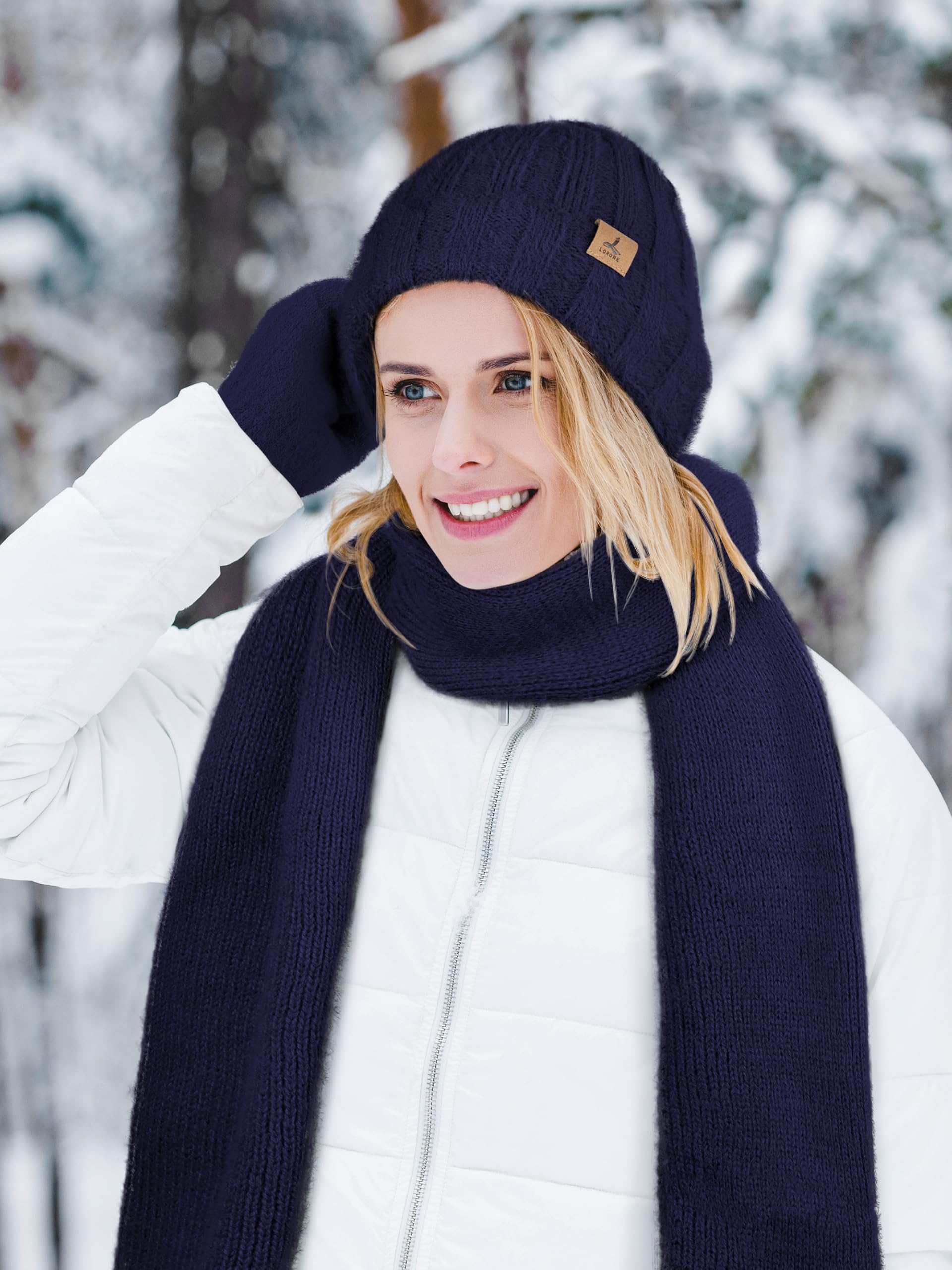 Winter Set für Damen – Mütze, Schal & Touchscreen-Handschuhe