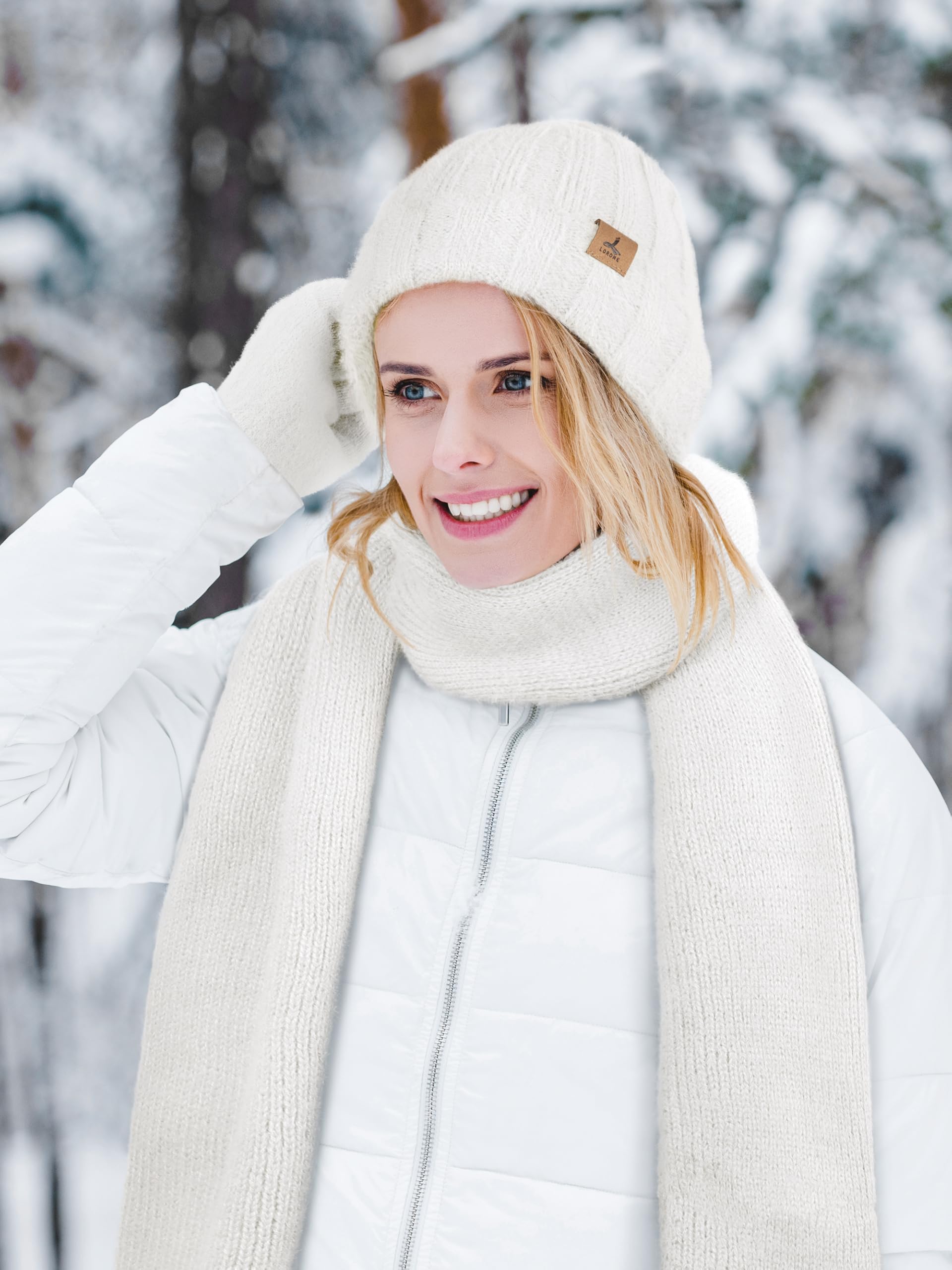 Winter Set für Damen – Mütze, Schal & Touchscreen-Handschuhe