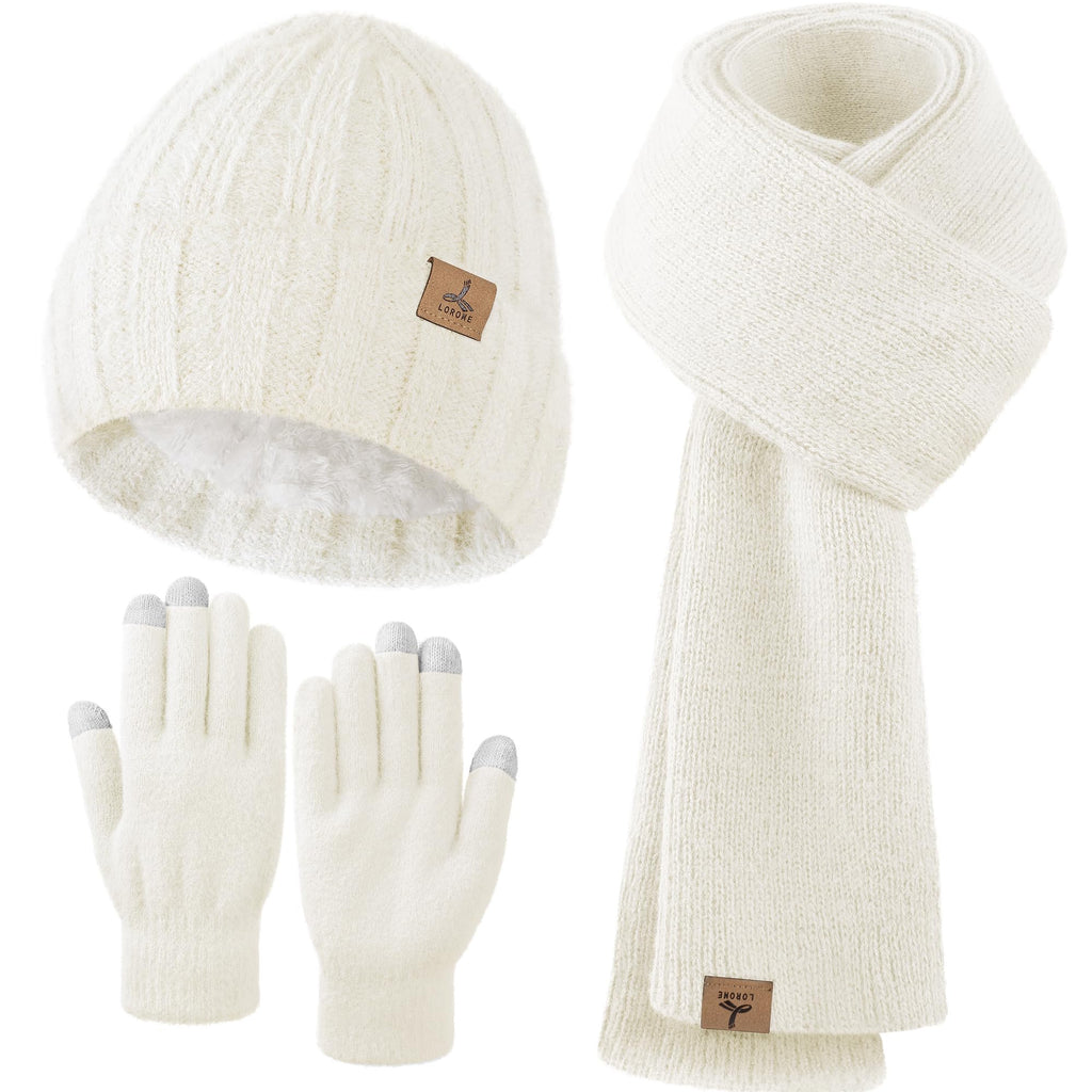 Winter Set für Damen – Mütze, Schal & Touchscreen-Handschuhe