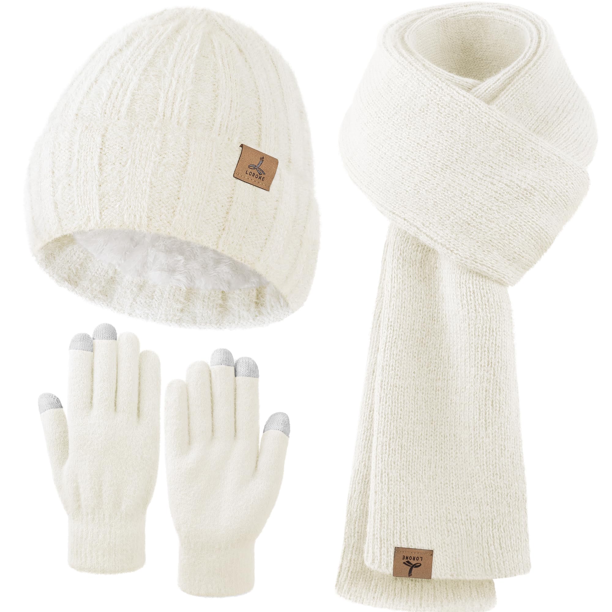 Winter Set für Damen – Mütze, Schal & Touchscreen-Handschuhe