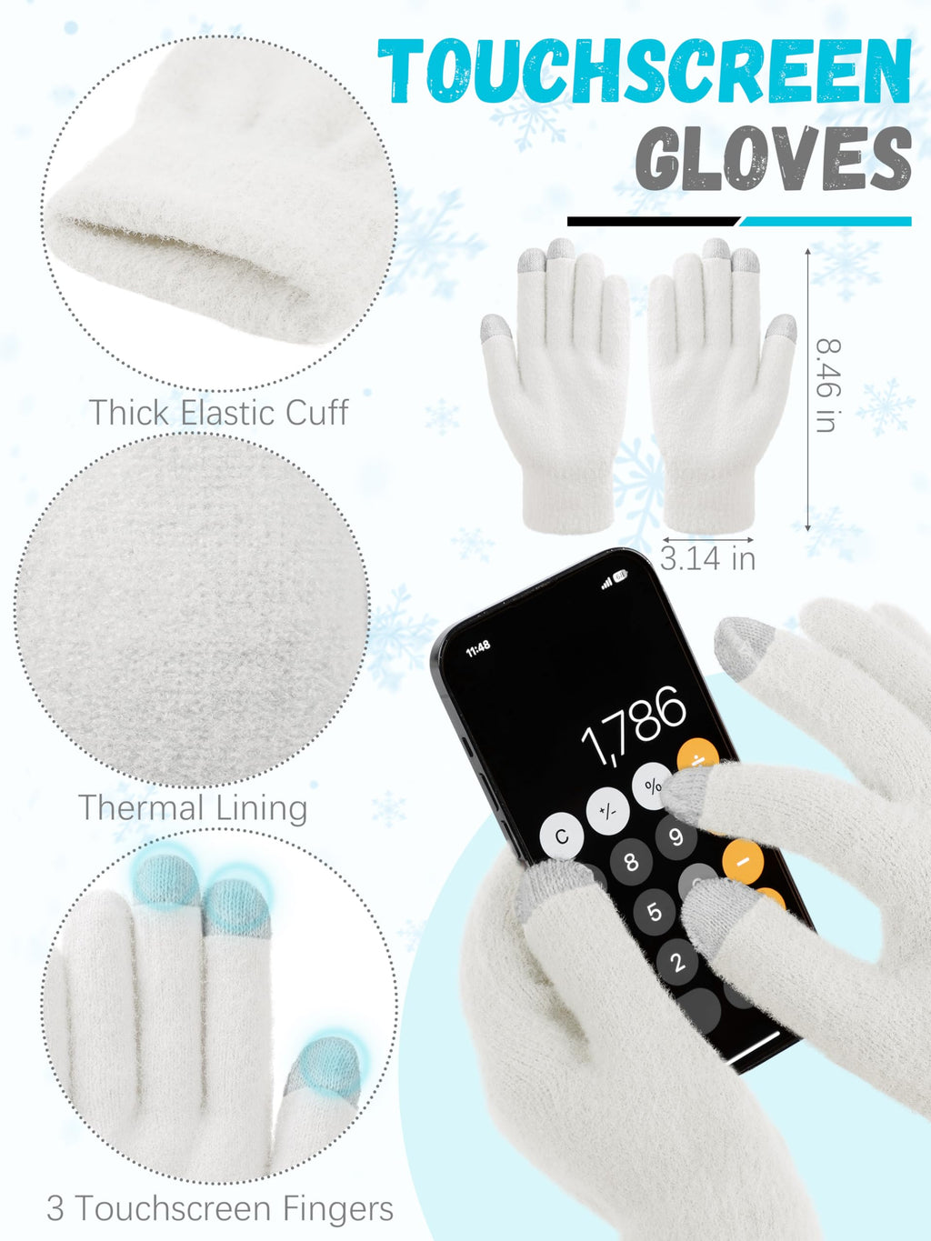 Winter Set für Damen – Mütze, Schal & Touchscreen-Handschuhe
