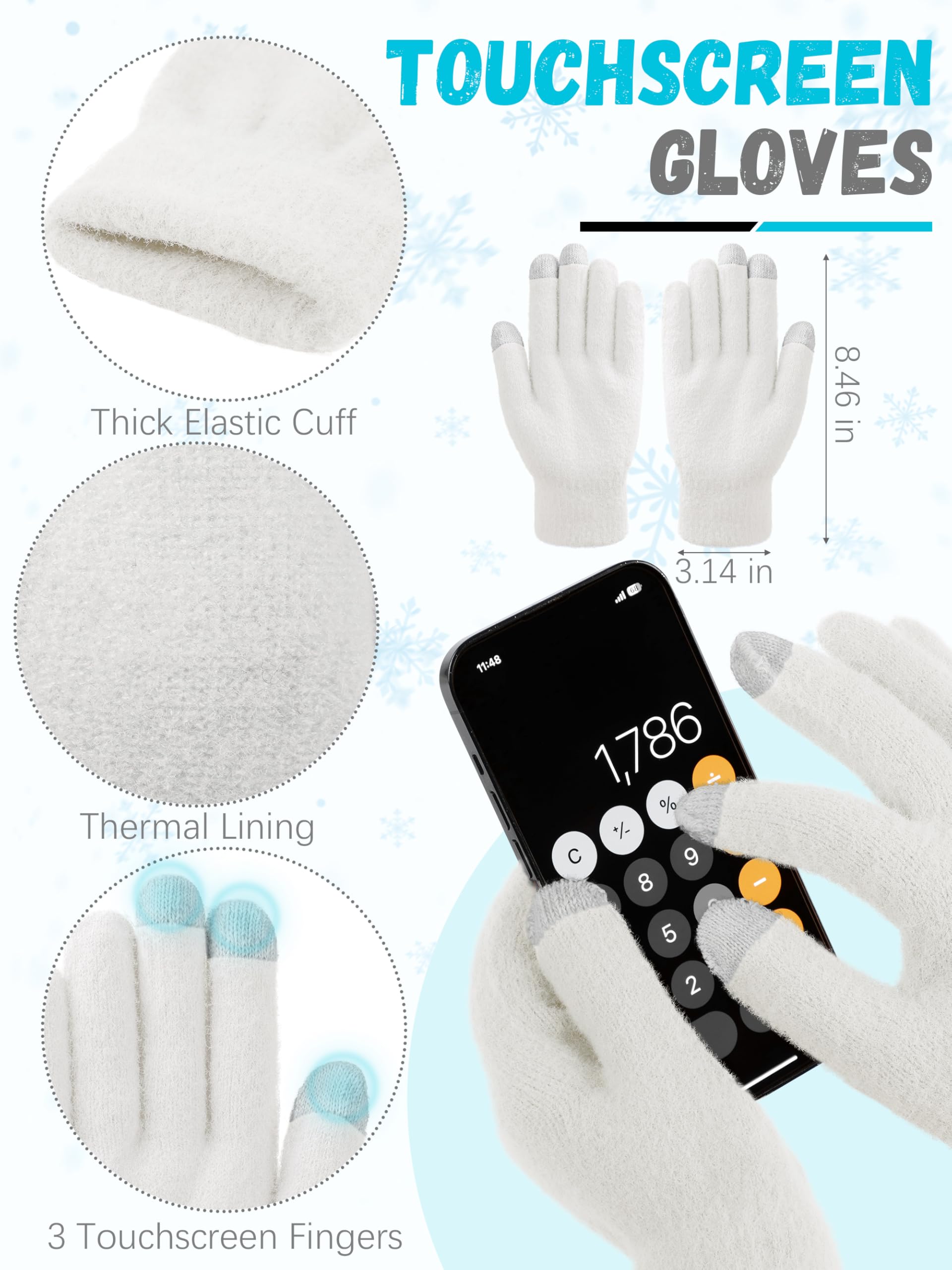 Winter Set für Damen – Mütze, Schal & Touchscreen-Handschuhe