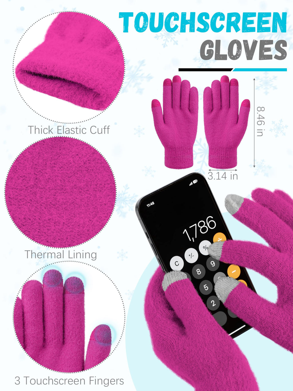 Winter Set für Damen – Mütze, Schal & Touchscreen-Handschuhe