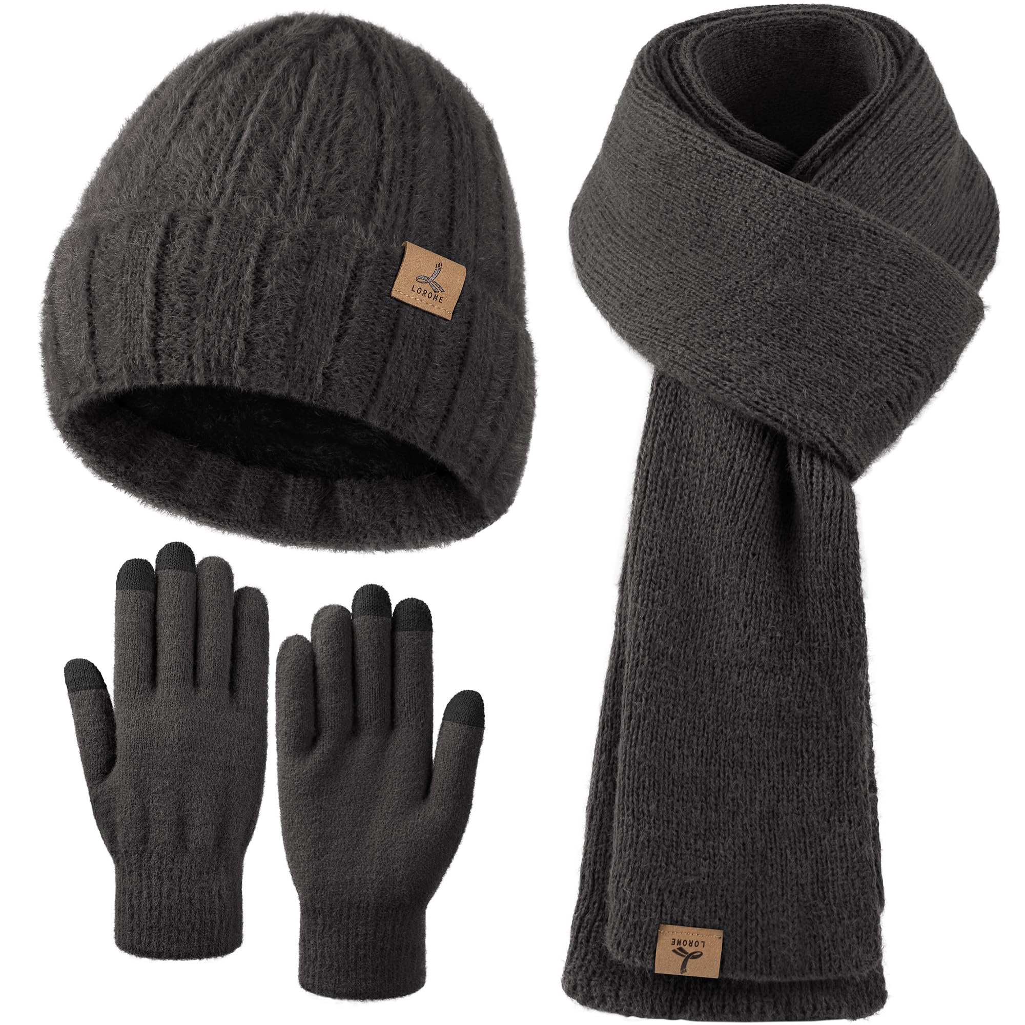 Winter Set für Damen – Mütze, Schal & Touchscreen-Handschuhe