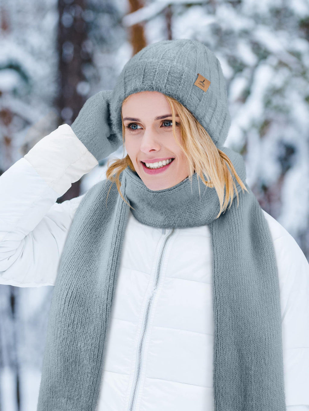 Winter Set für Damen – Mütze, Schal & Touchscreen-Handschuhe