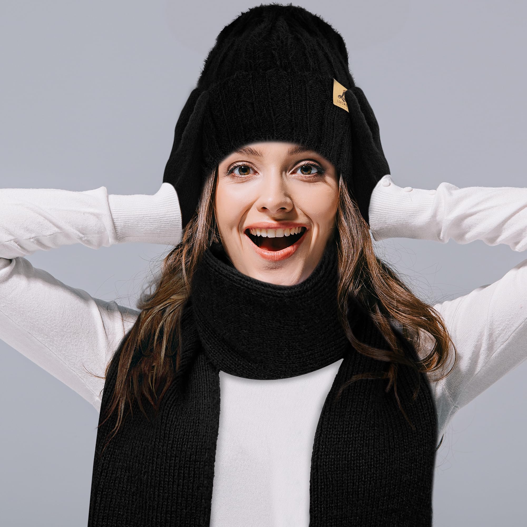 Winter Set für Damen – Mütze, Schal & Touchscreen-Handschuhe