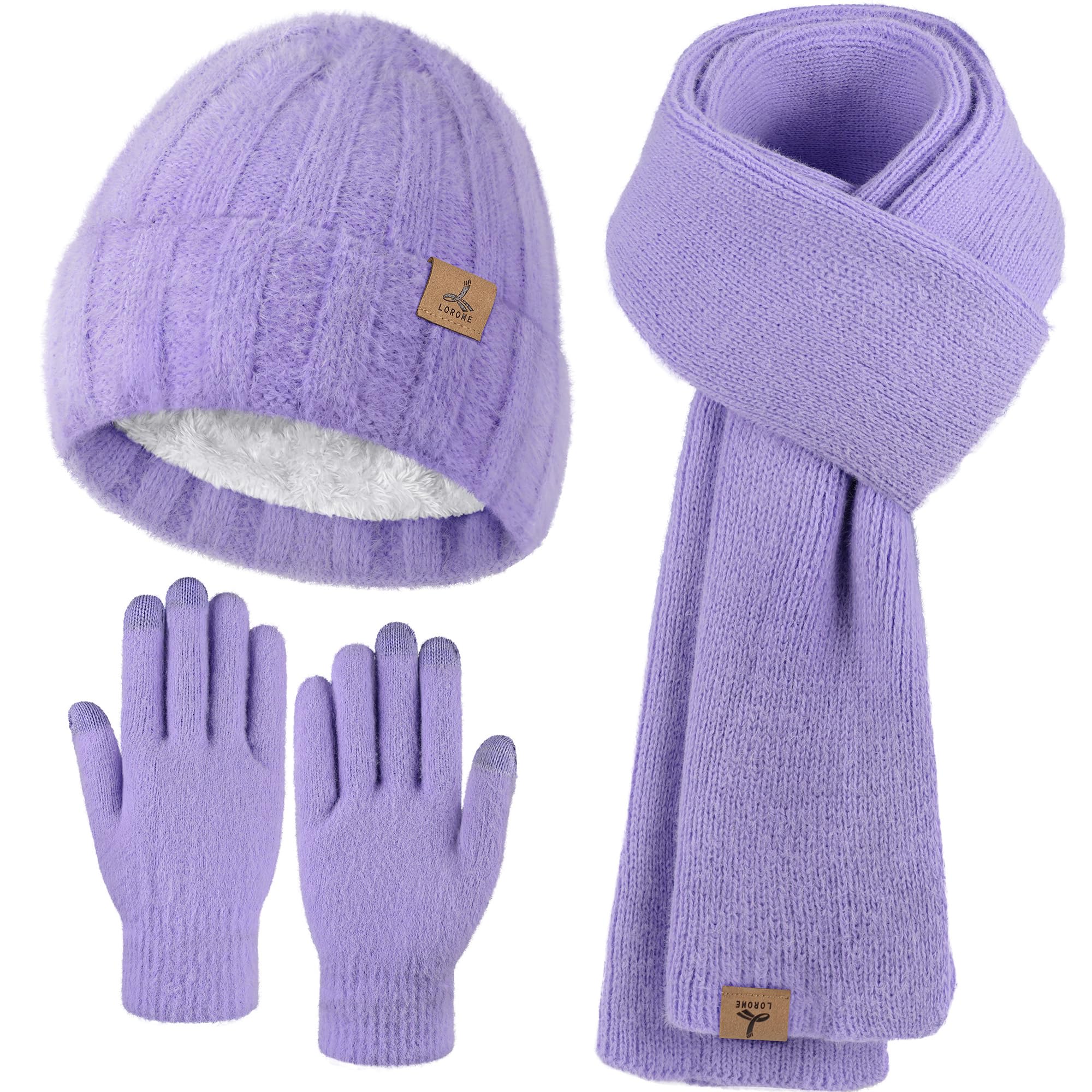 Winter Set für Damen – Mütze, Schal & Touchscreen-Handschuhe