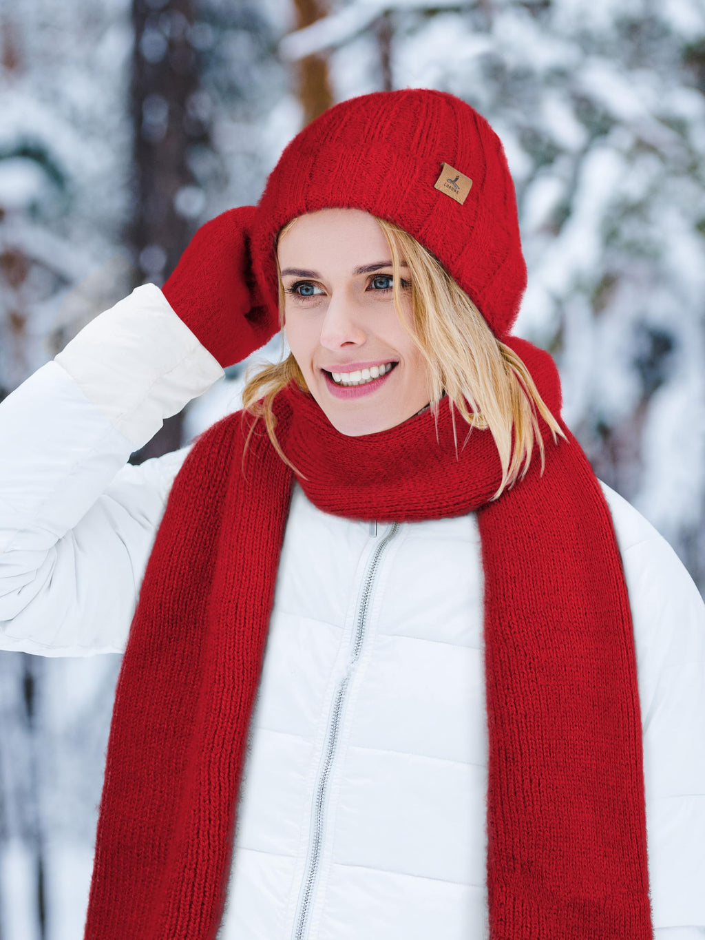 Winter Set für Damen – Mütze, Schal & Touchscreen-Handschuhe