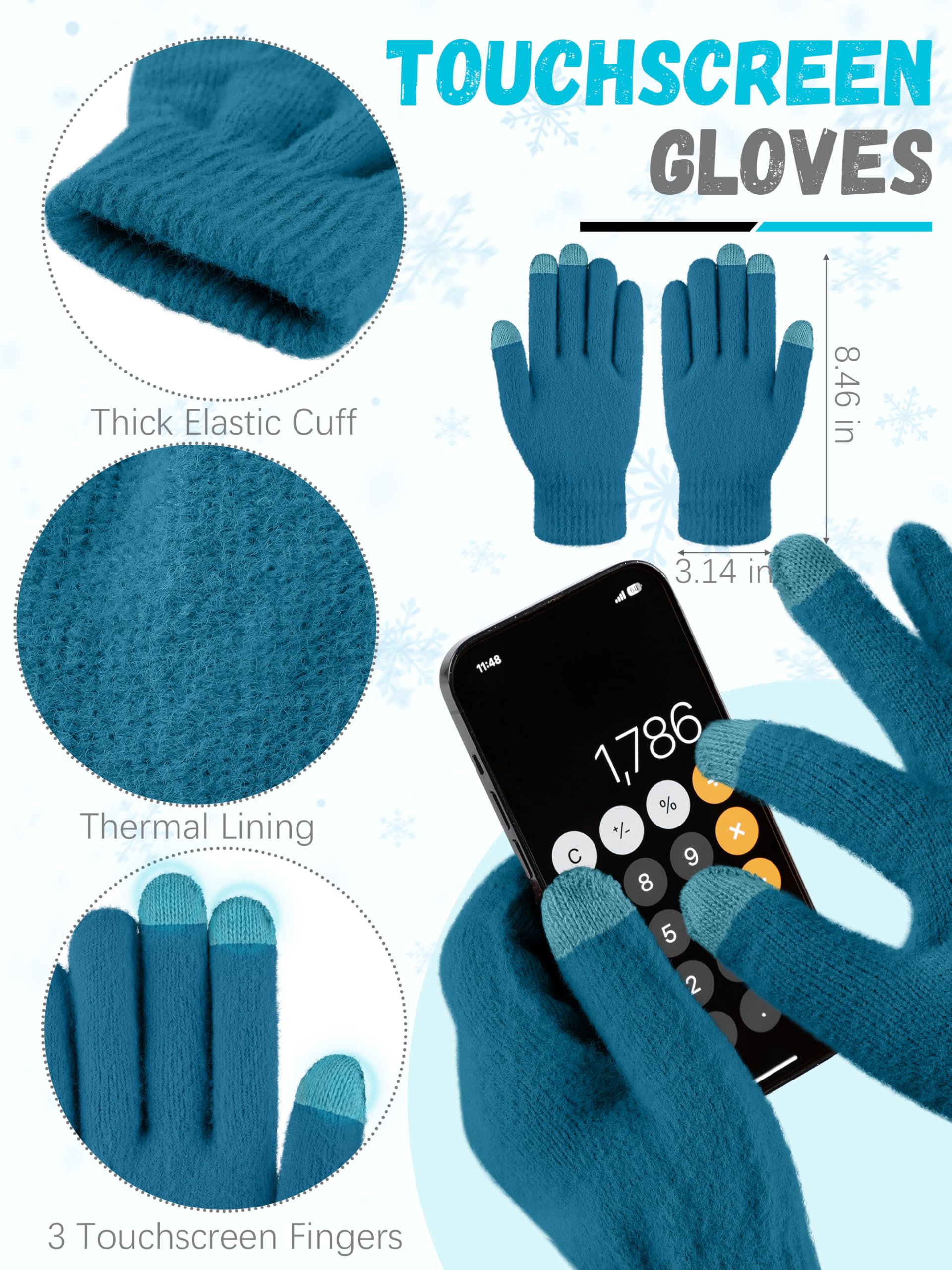 Winter Set für Damen – Mütze, Schal & Touchscreen-Handschuhe