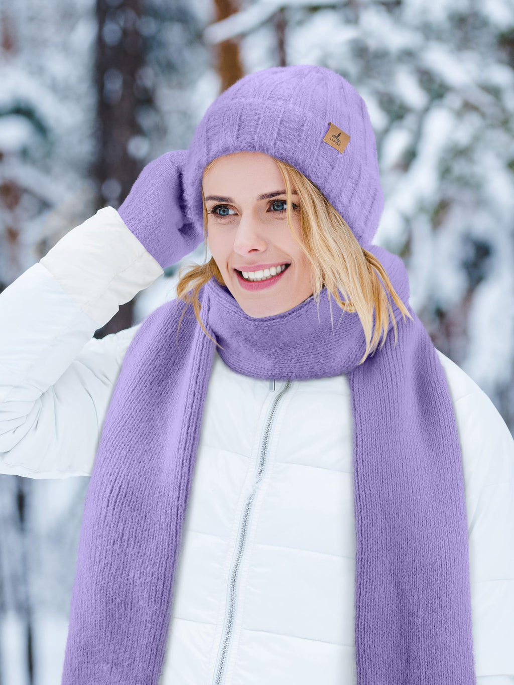 Winter Set für Damen – Mütze, Schal & Touchscreen-Handschuhe