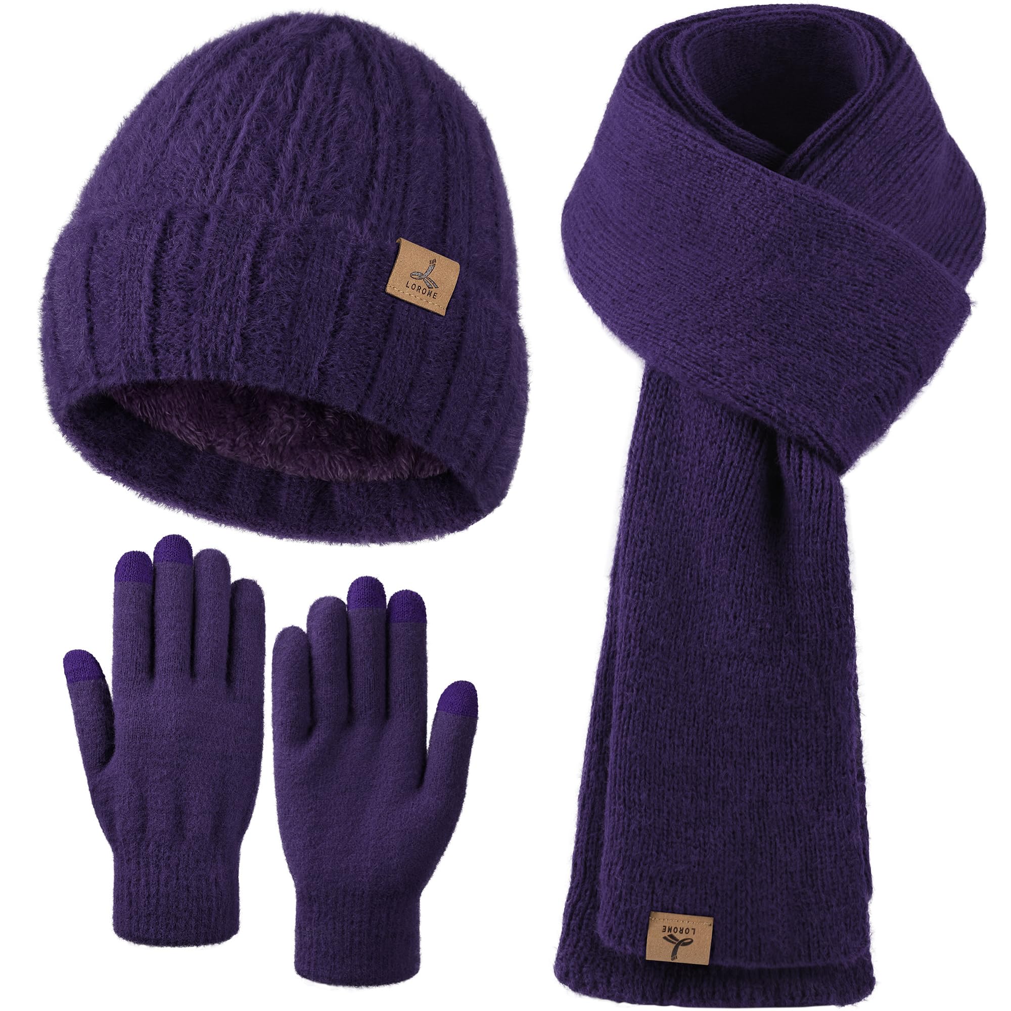 Winter Set für Damen – Mütze, Schal & Touchscreen-Handschuhe
