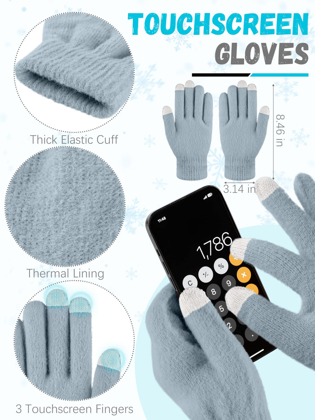 Winter Set für Damen – Mütze, Schal & Touchscreen-Handschuhe