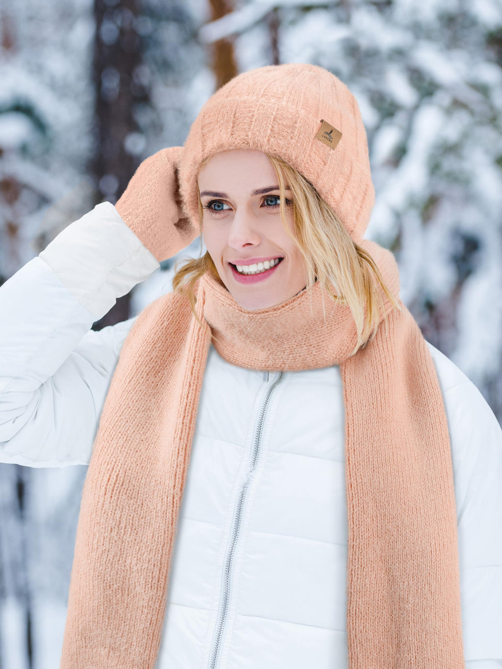 Winter Set für Damen – Mütze, Schal & Touchscreen-Handschuhe