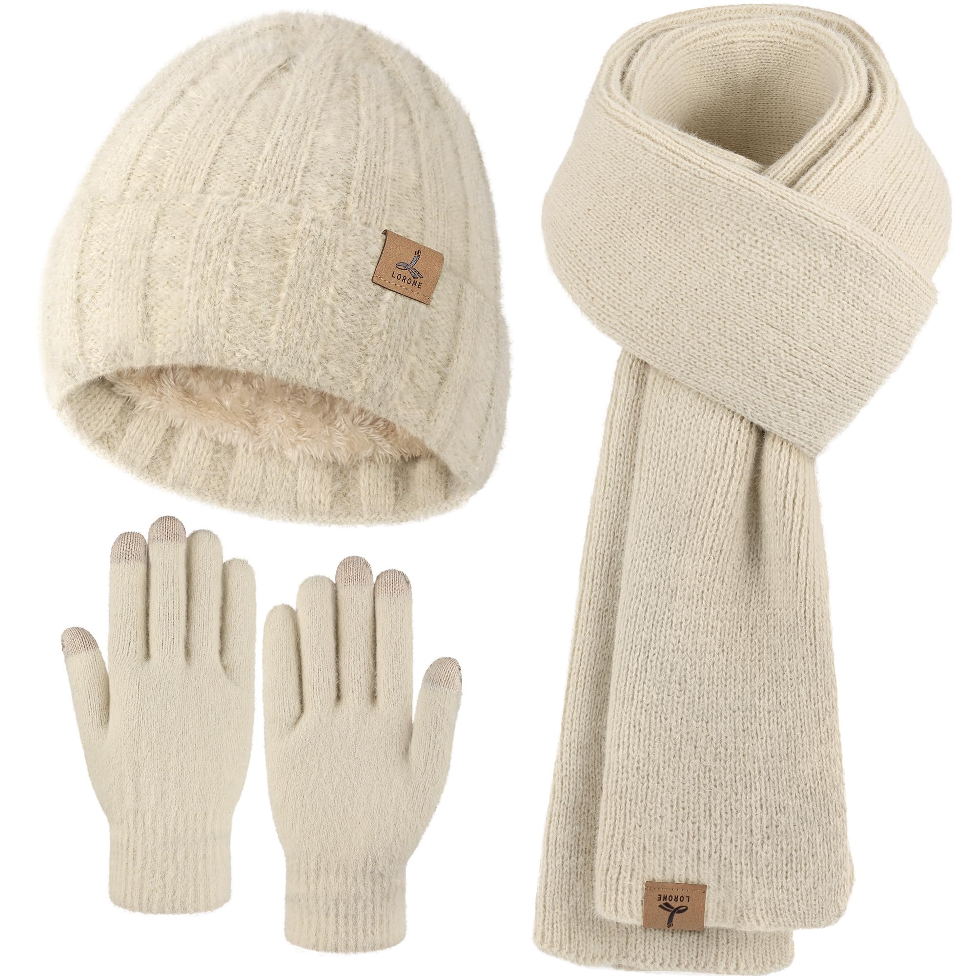 Winter Set für Damen – Mütze, Schal & Touchscreen-Handschuhe