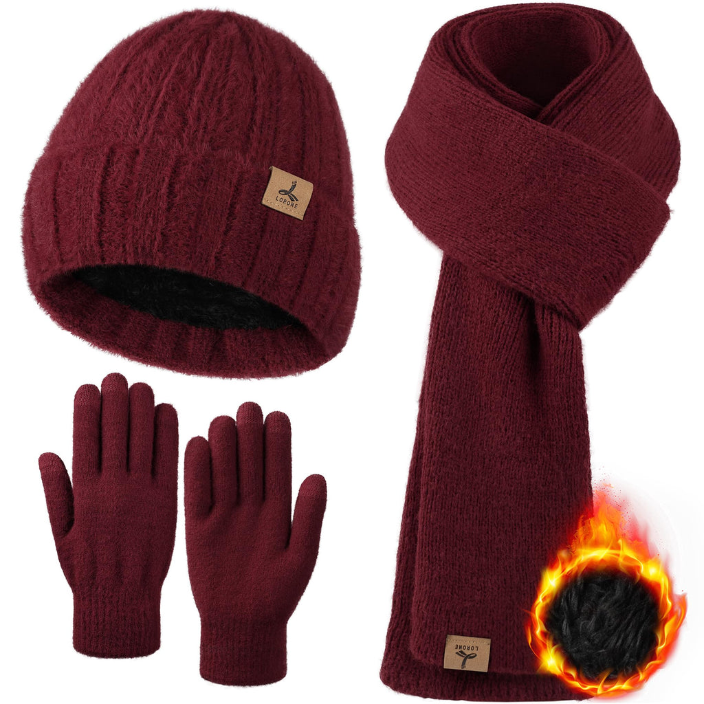 Winter Set für Damen – Mütze, Schal & Touchscreen-Handschuhe