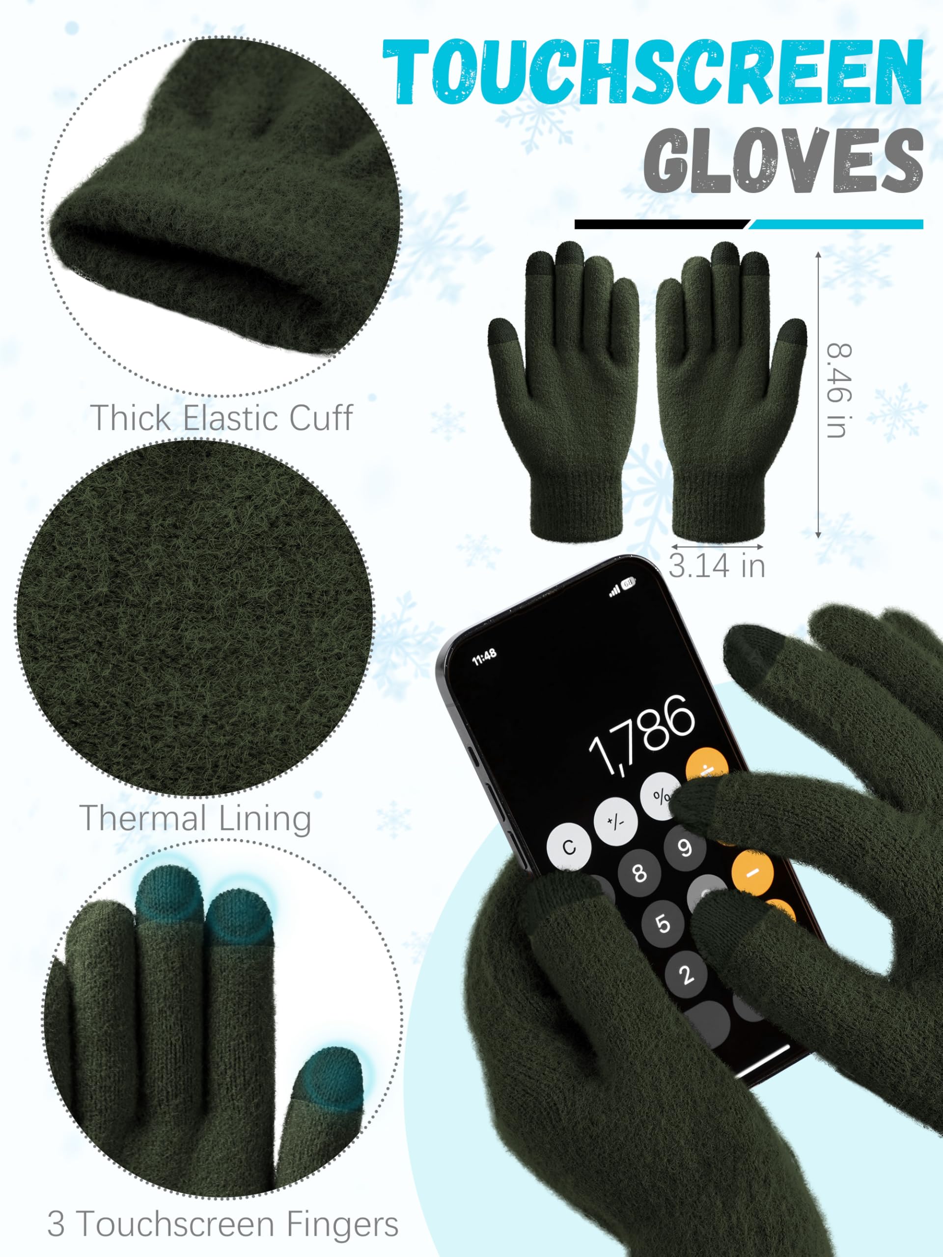 Winter Set für Damen – Mütze, Schal & Touchscreen-Handschuhe