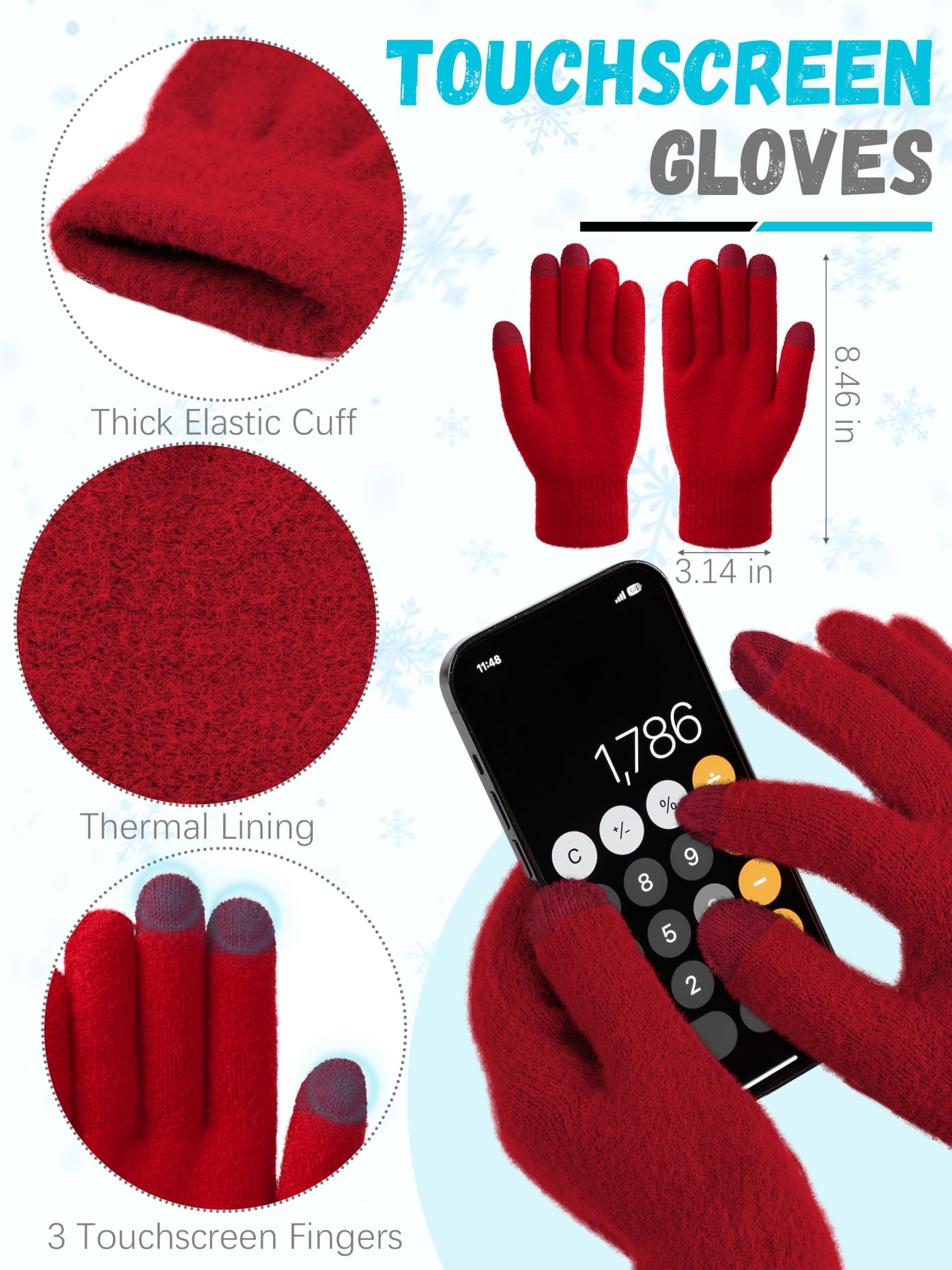 Winter Set für Damen – Mütze, Schal & Touchscreen-Handschuhe