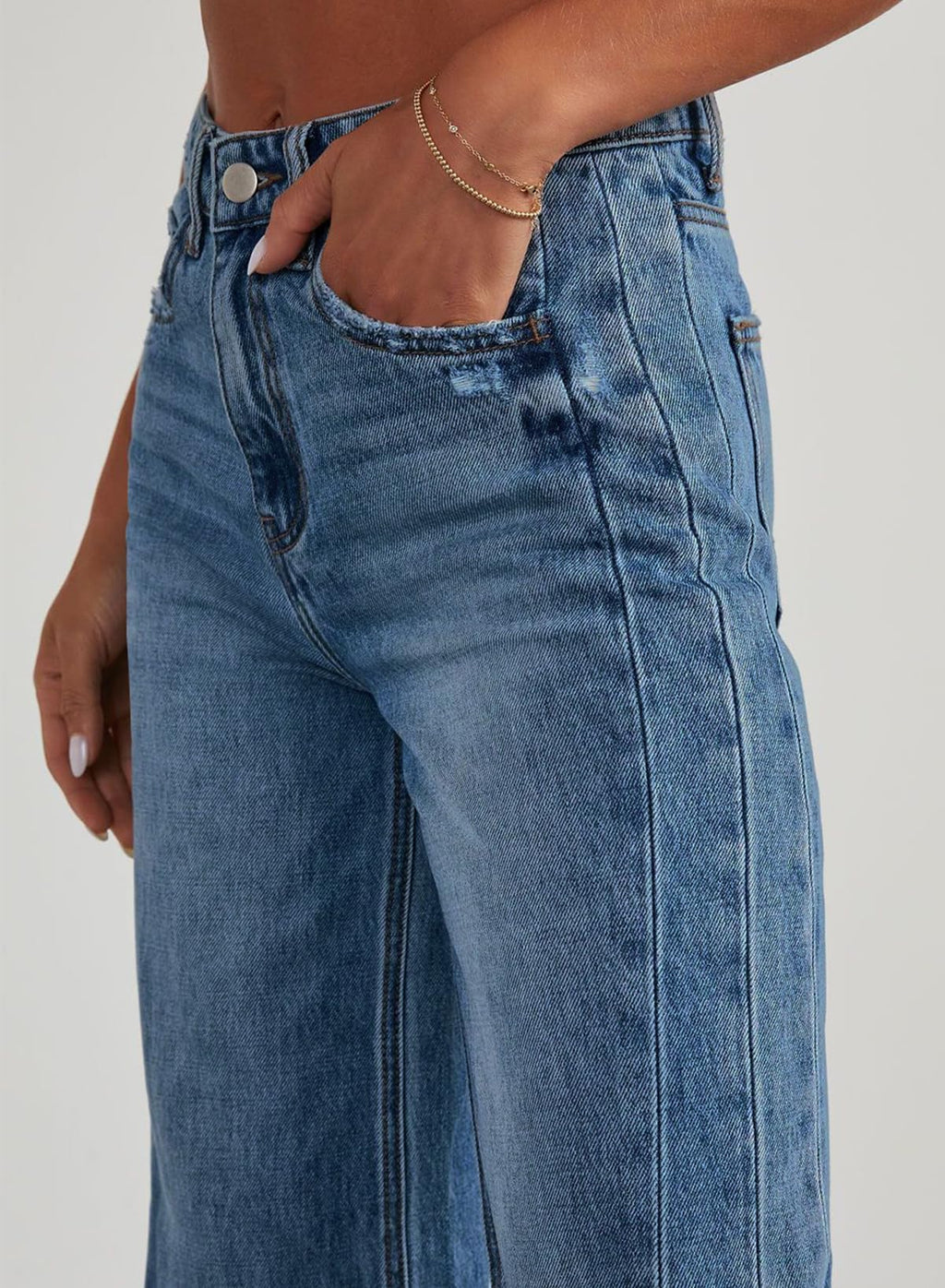 Damen Wide-Leg Jeans – Locker geschnittene High-Waist Jeans