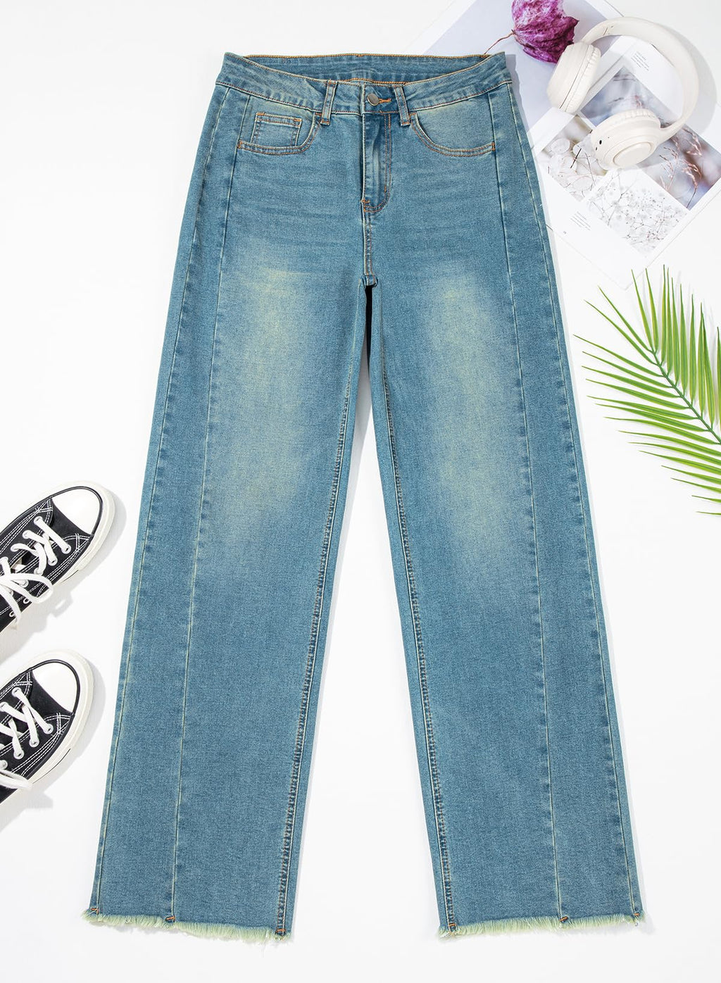 Damen Wide-Leg Jeans – Locker geschnittene High-Waist Jeans