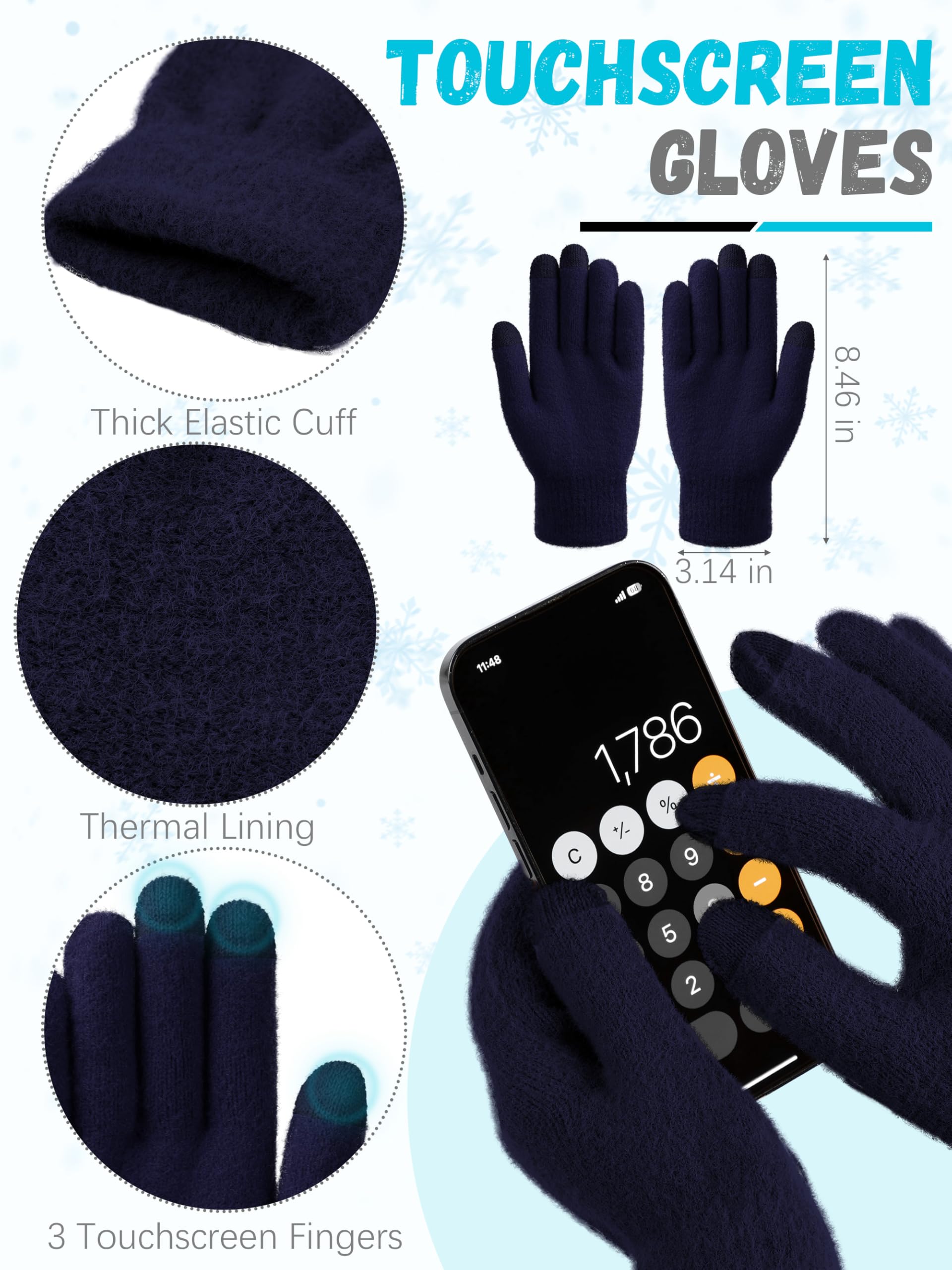 Winter Set für Damen – Mütze, Schal & Touchscreen-Handschuhe