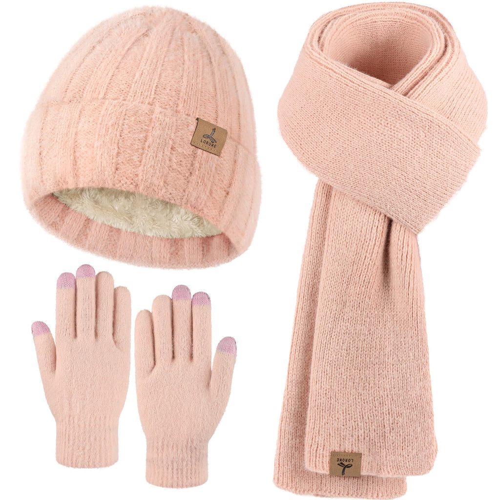 Winter Set für Damen – Mütze, Schal & Touchscreen-Handschuhe
