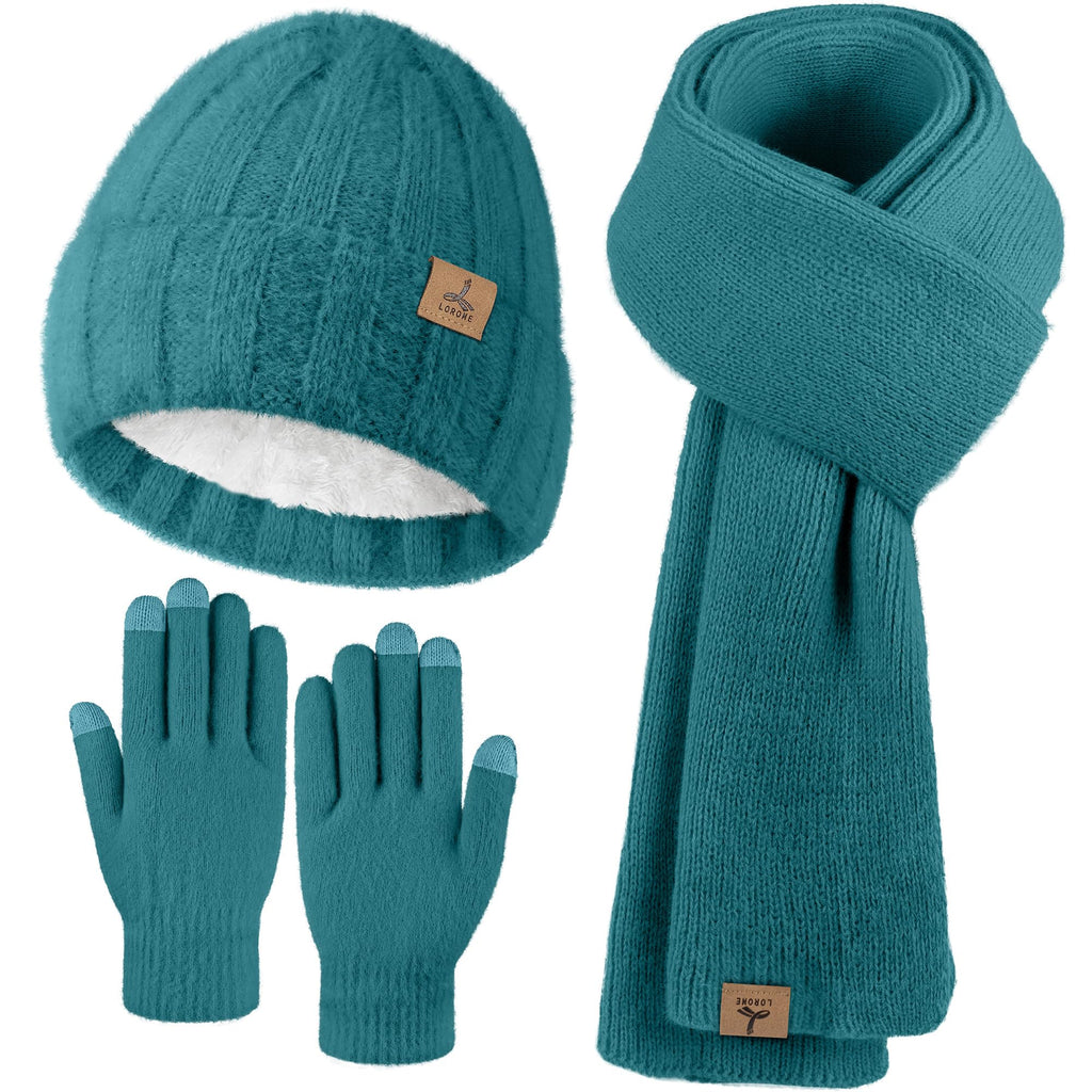 Winter Set für Damen – Mütze, Schal & Touchscreen-Handschuhe