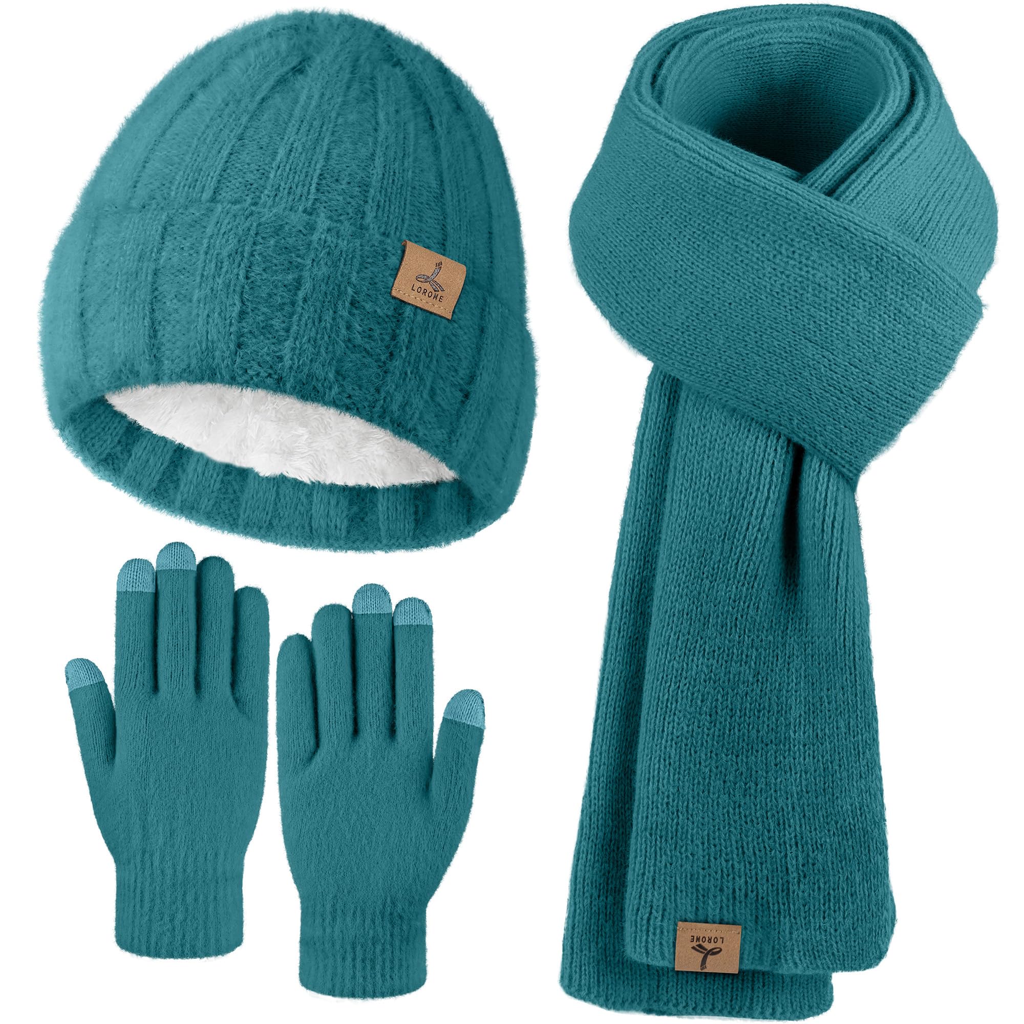 Winter Set für Damen – Mütze, Schal & Touchscreen-Handschuhe
