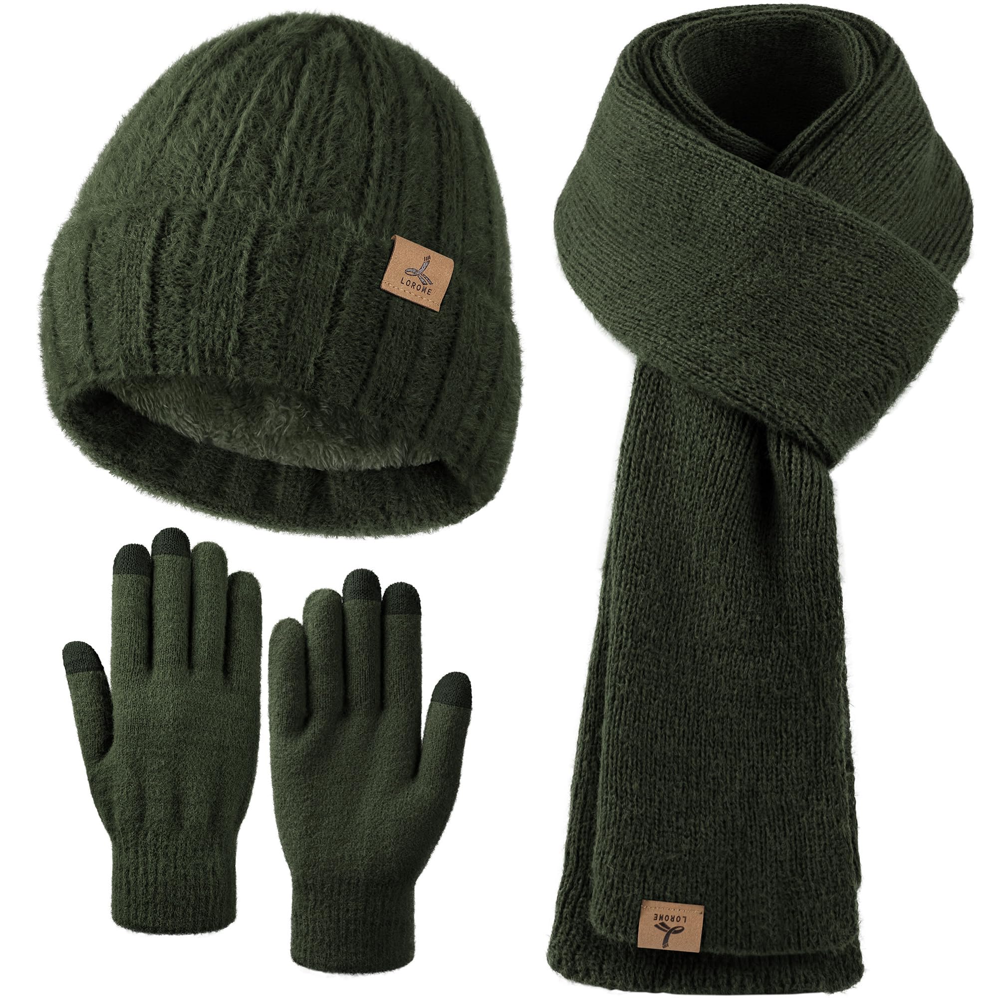 Winter Set für Damen – Mütze, Schal & Touchscreen-Handschuhe