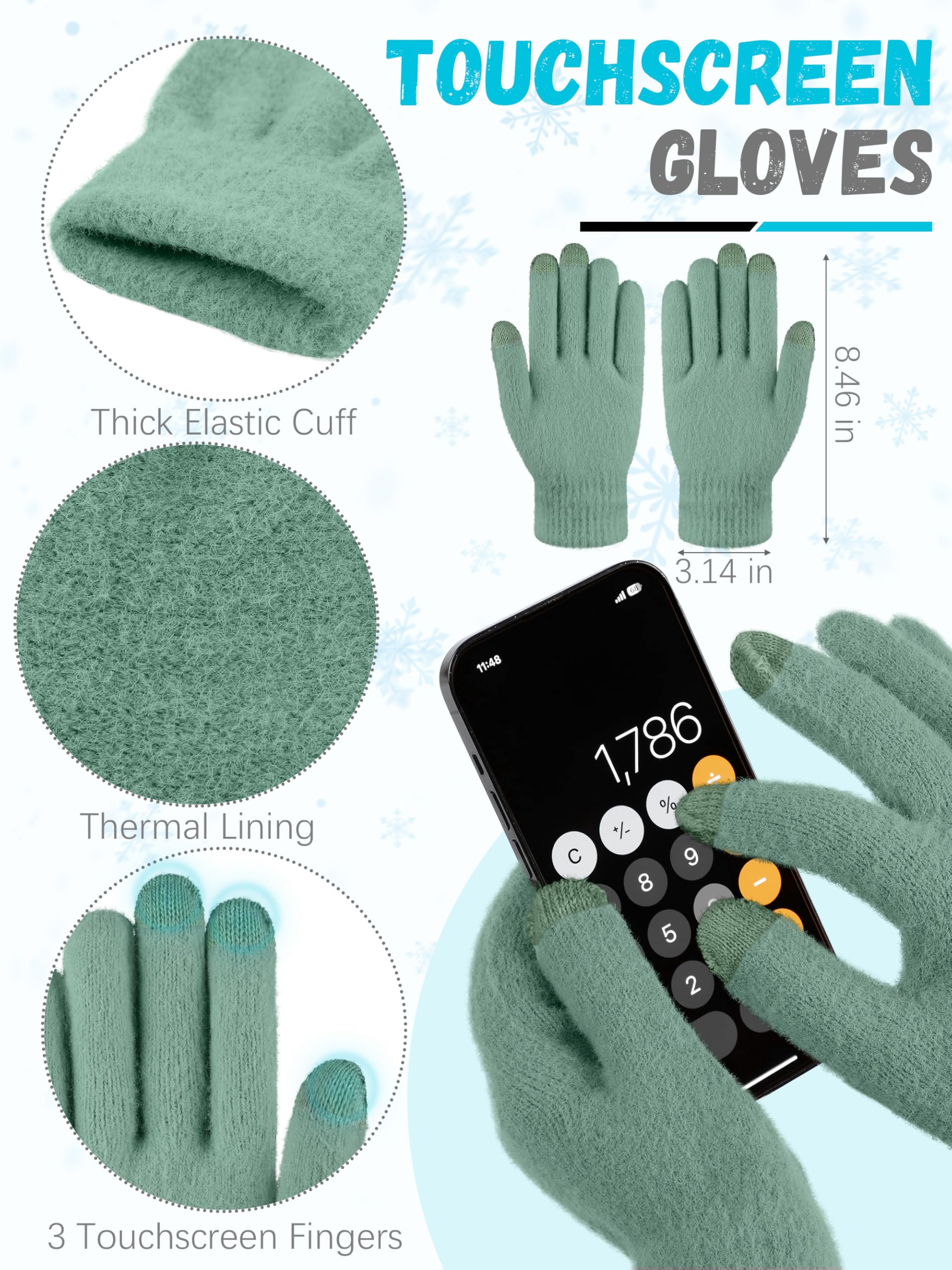 Winter Set für Damen – Mütze, Schal & Touchscreen-Handschuhe