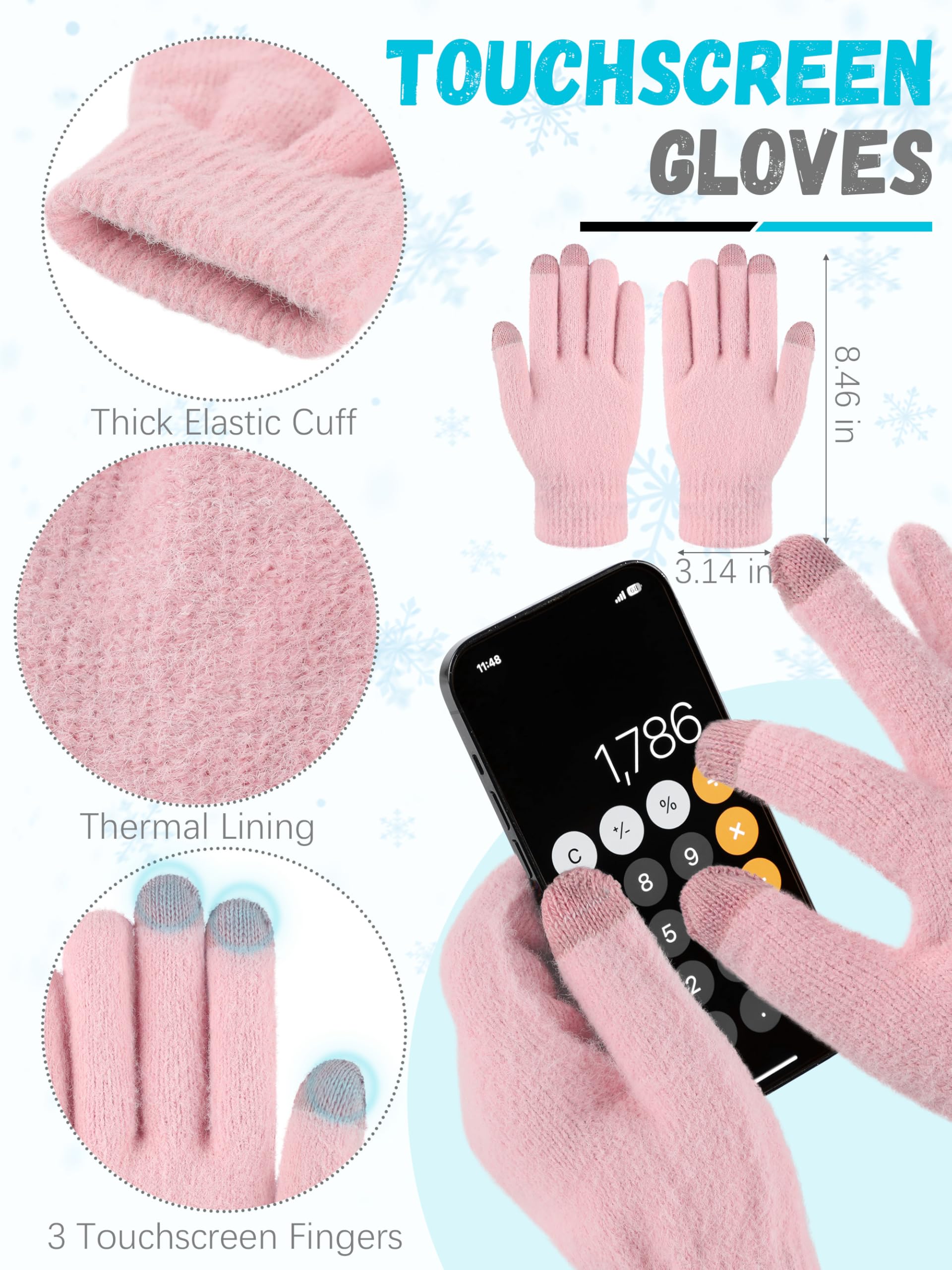 Winter Set für Damen – Mütze, Schal & Touchscreen-Handschuhe