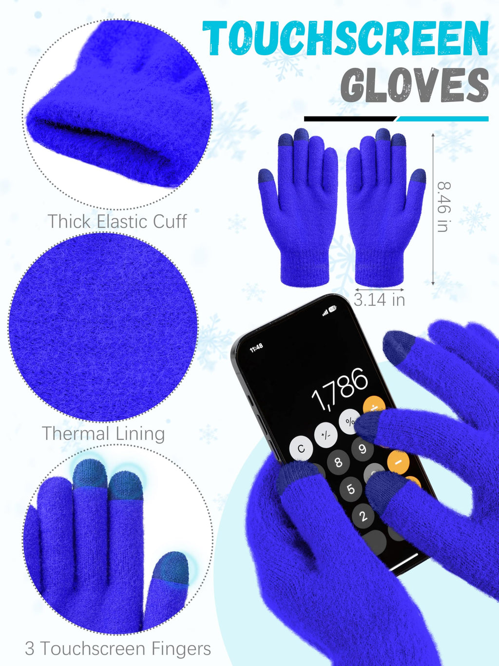 Winter Set für Damen – Mütze, Schal & Touchscreen-Handschuhe