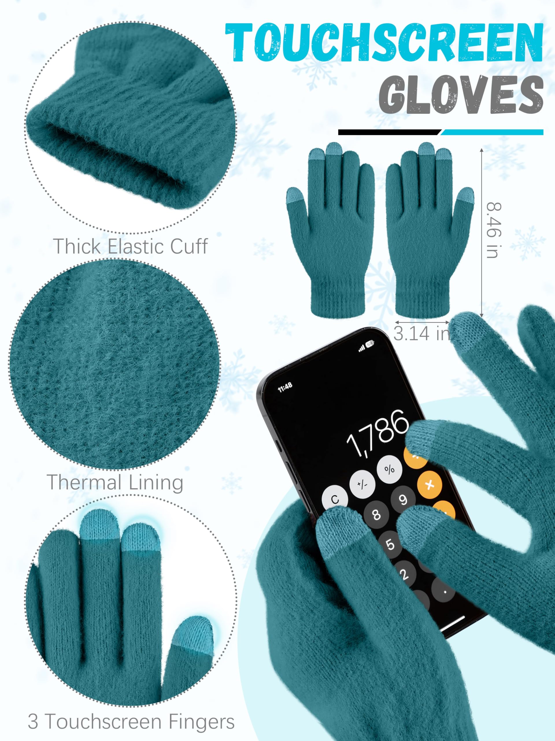 Winter Set für Damen – Mütze, Schal & Touchscreen-Handschuhe