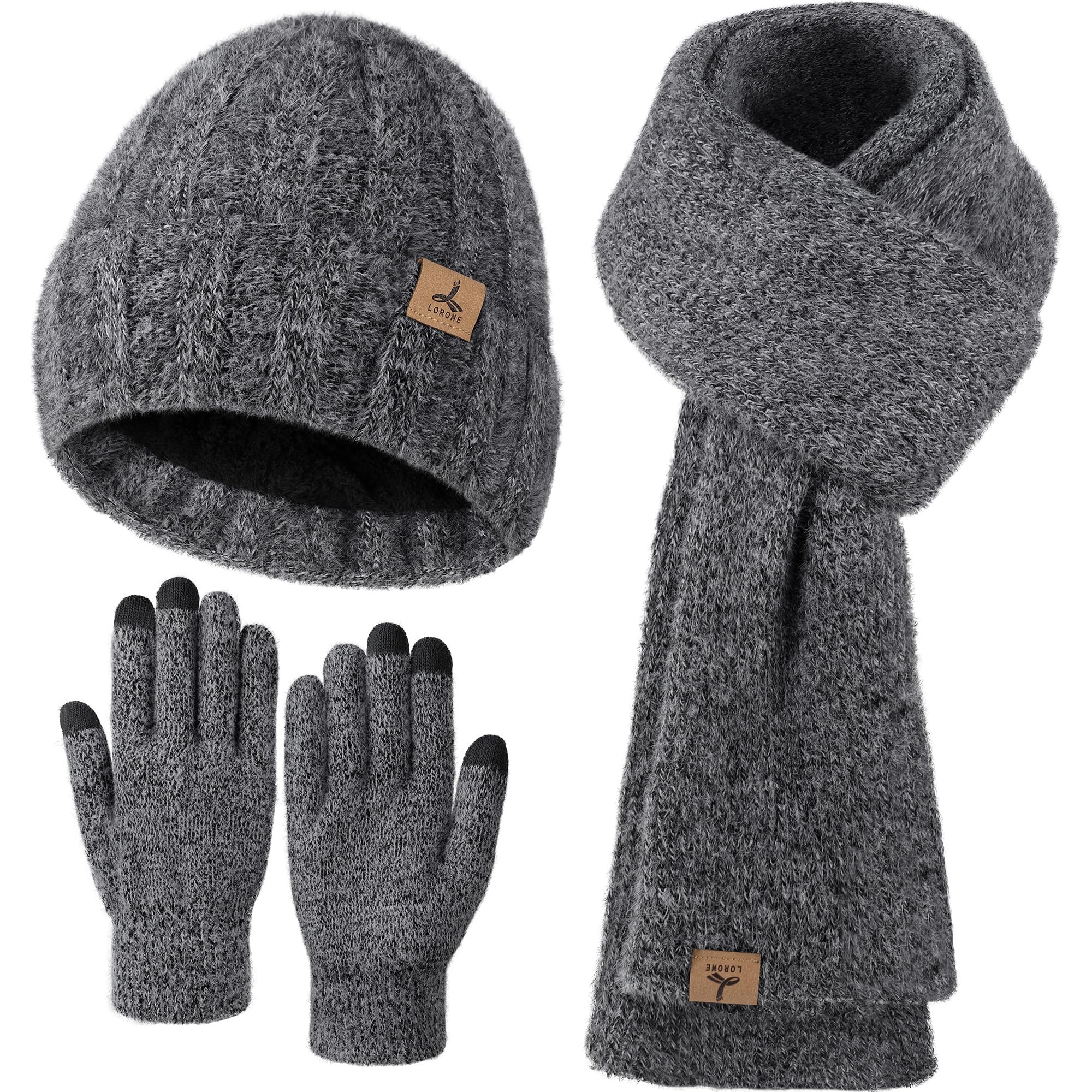 Winter Set für Damen – Mütze, Schal & Touchscreen-Handschuhe