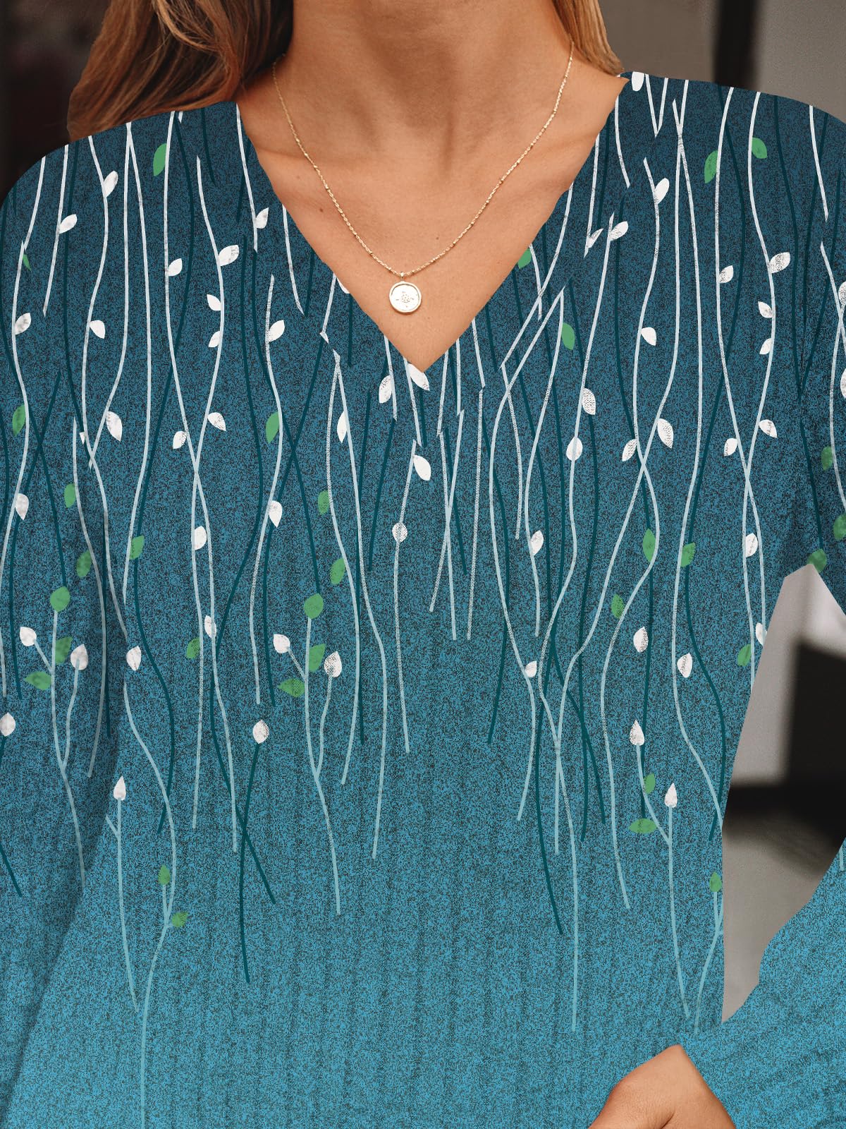 Damen Langarmshirt mit V-Ausschnitt – Lässiges Herbst Oberteil