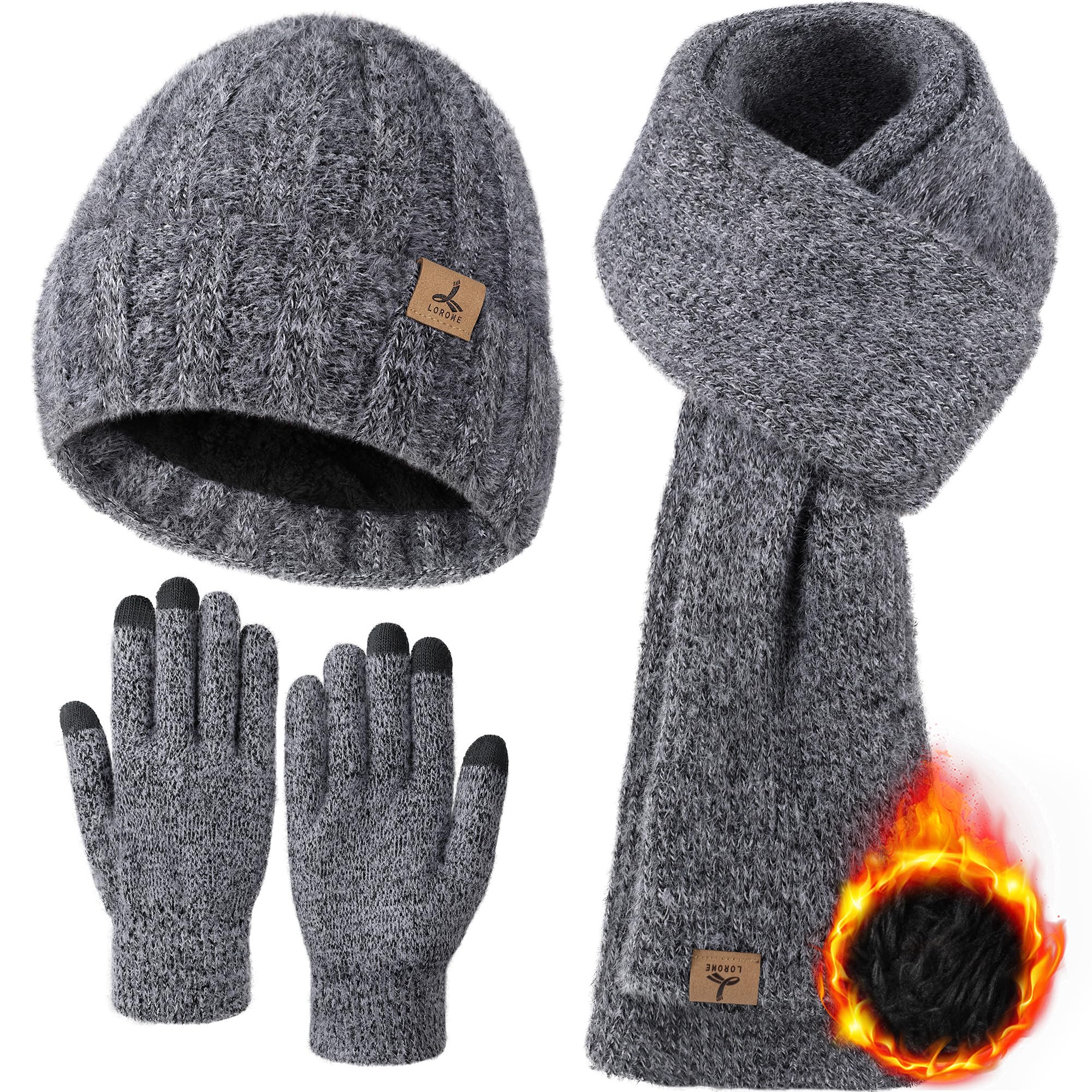 Winter Set für Damen – Mütze, Schal & Touchscreen-Handschuhe