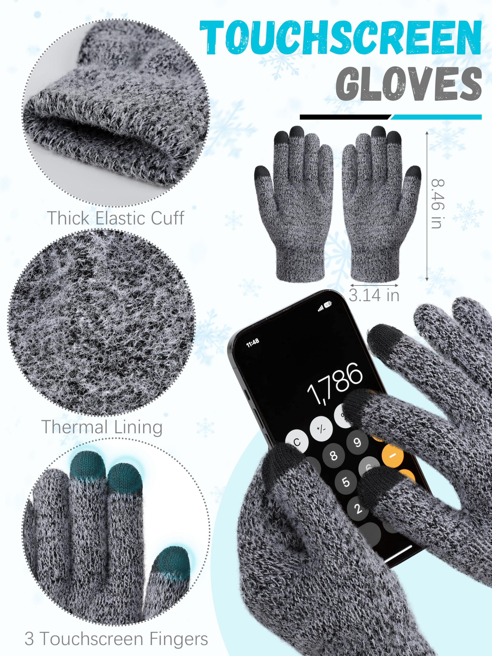 Winter Set für Damen – Mütze, Schal & Touchscreen-Handschuhe