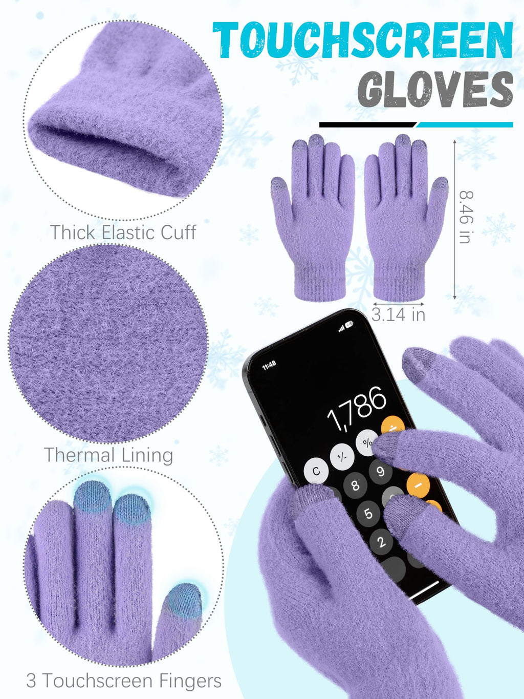 Winter Set für Damen – Mütze, Schal & Touchscreen-Handschuhe