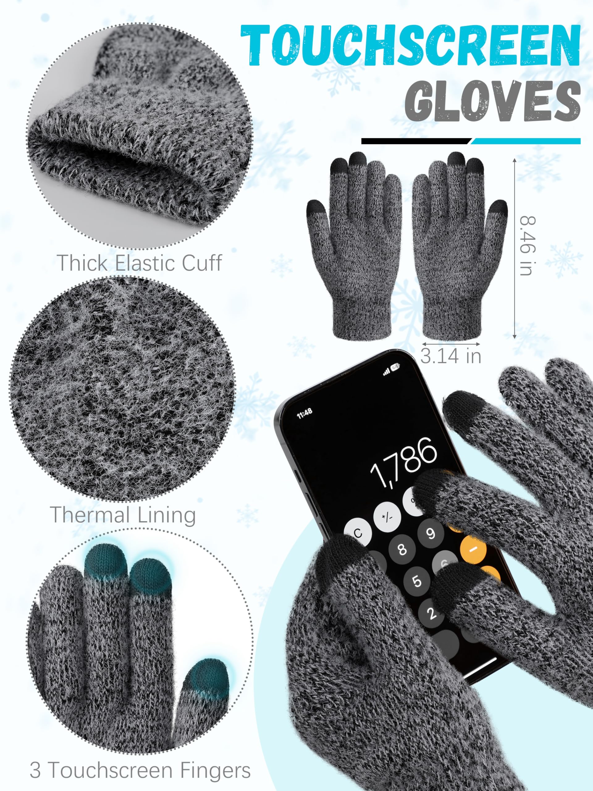 Winter Set für Damen – Mütze, Schal & Touchscreen-Handschuhe