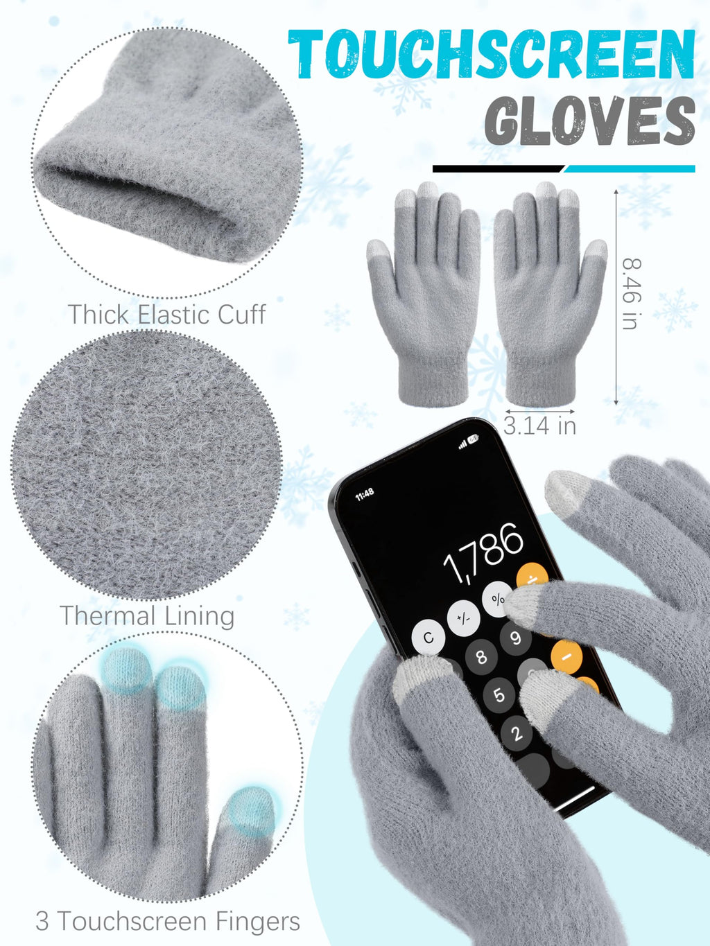 Winter Set für Damen – Mütze, Schal & Touchscreen-Handschuhe